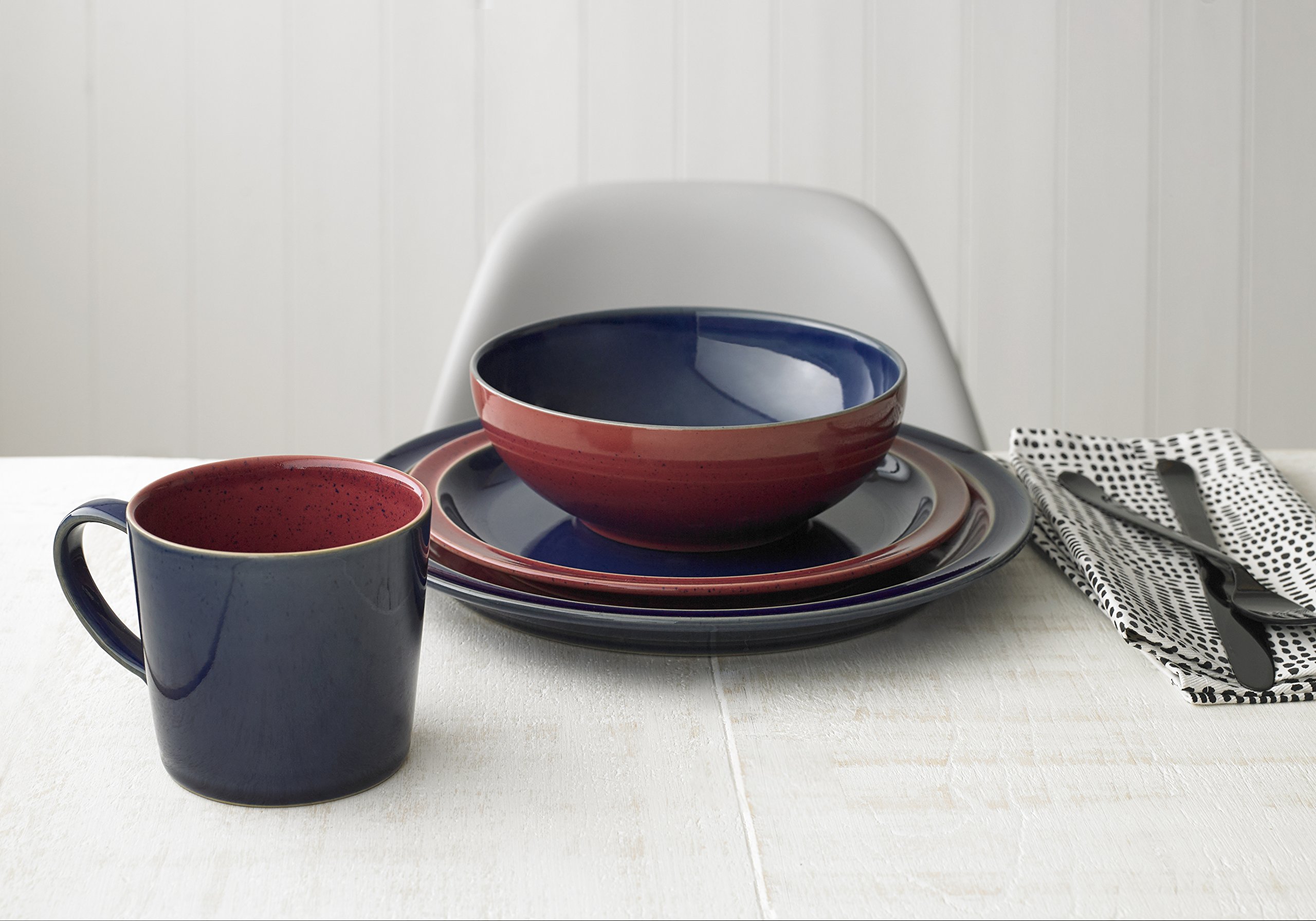 Denby-Langley ハーレクイン レッド ブルー パスタ ボウル　2枚 Denby HRL-005BR Harlequin Cereal Bowl, Blue/Red : Amazon.ca: Home