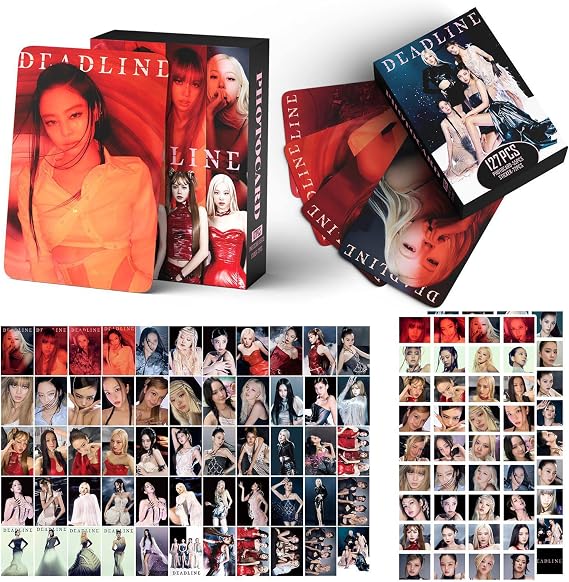 MXP 127PCS Postcards BP LOMO Cards DEADLINE Merchandise Featuring Jisoo, Jennie, Lisa And Rose 55PCS Photos Cards And 57pcs Stickers