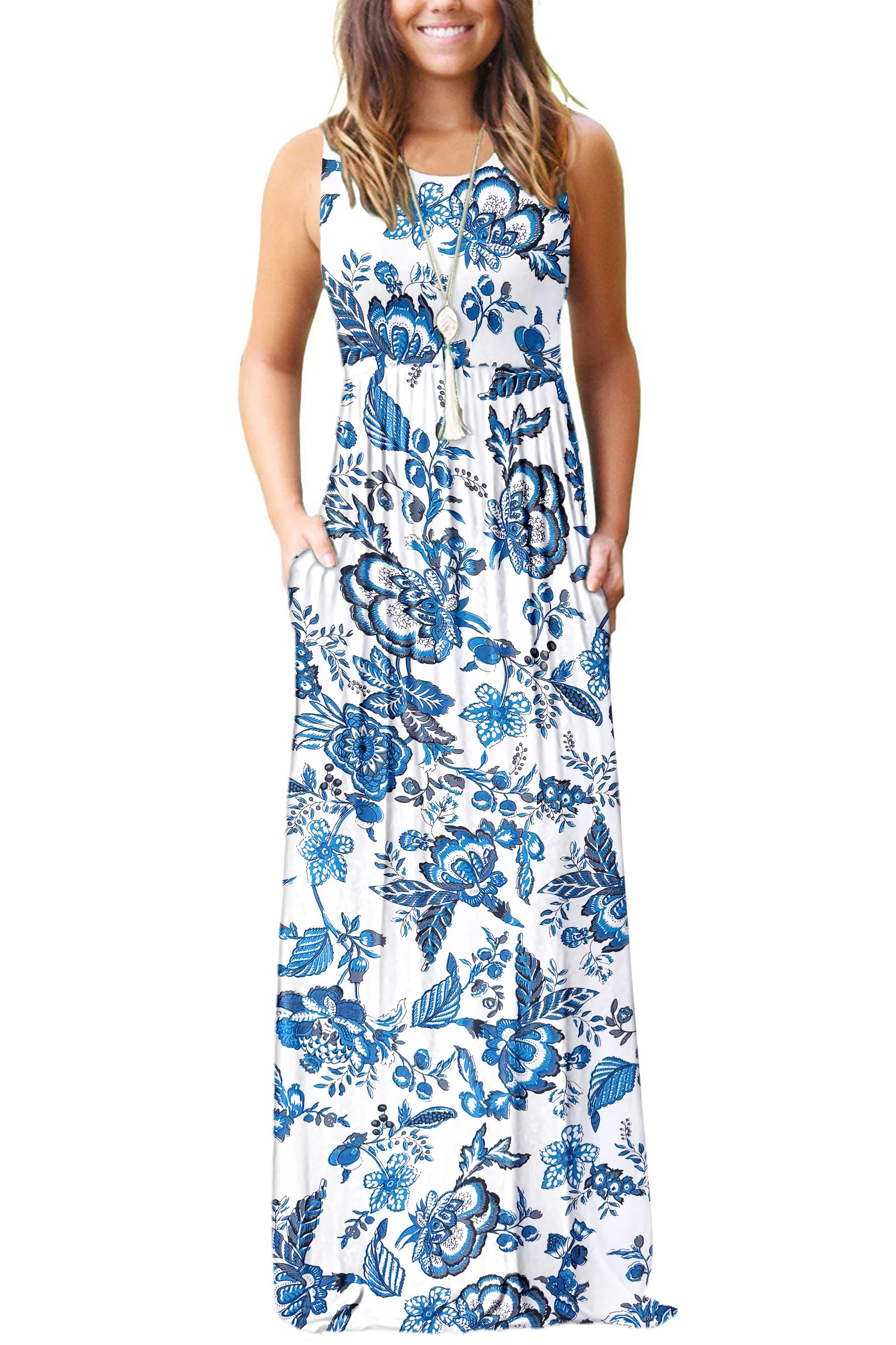 AUSELILY Women's Classic Sleeveless Loose Plain Casual Long Maxi Dresses for Women 2026