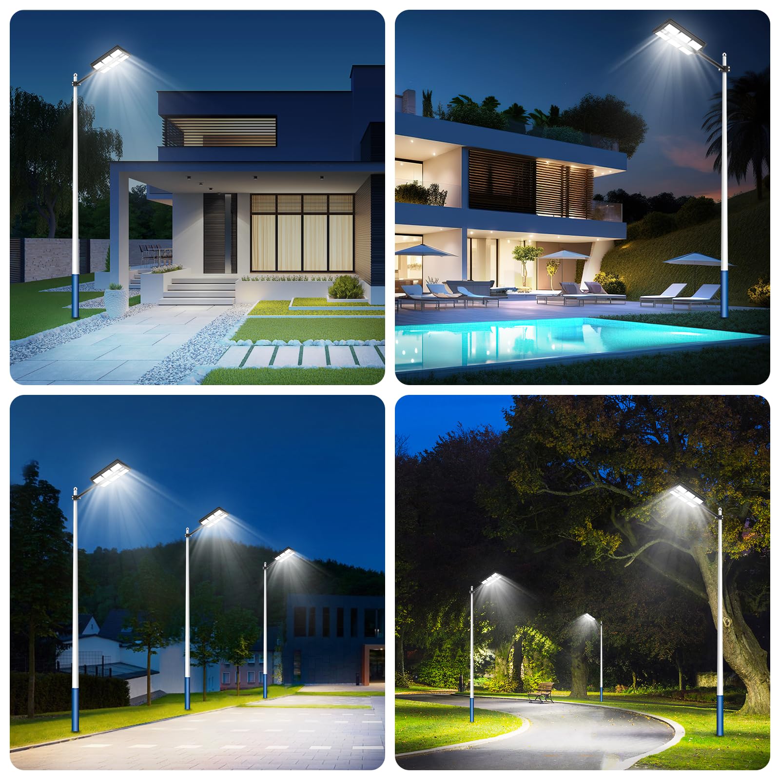 Viugreum Farolas Solares Exterior 1200W, Farola Potente con Control Remoto, IP65 Impermeable Luz Solar Exterior, 1170LED 6500K Foco Solar Exterior Sensor de Movimiento, Luz de Seguridad Jardín Patio