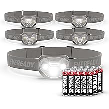 EVEREADY LED Headlamps Pro200 [5-Pack], IPX4 Water Resistant, Bright and Durable Head Lights for Camping, Hiking, Emergency Power Outage (Batteries Included)