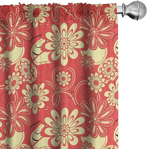 Miniatura 10 de Lunarable - Paneles de cortinas multicolor Amarillo y rojo,Negro y rosa,Bronceado oscuro,Verde,Naranja Marrón,Naranja y blanco,Naranja Amarillo,Rosa