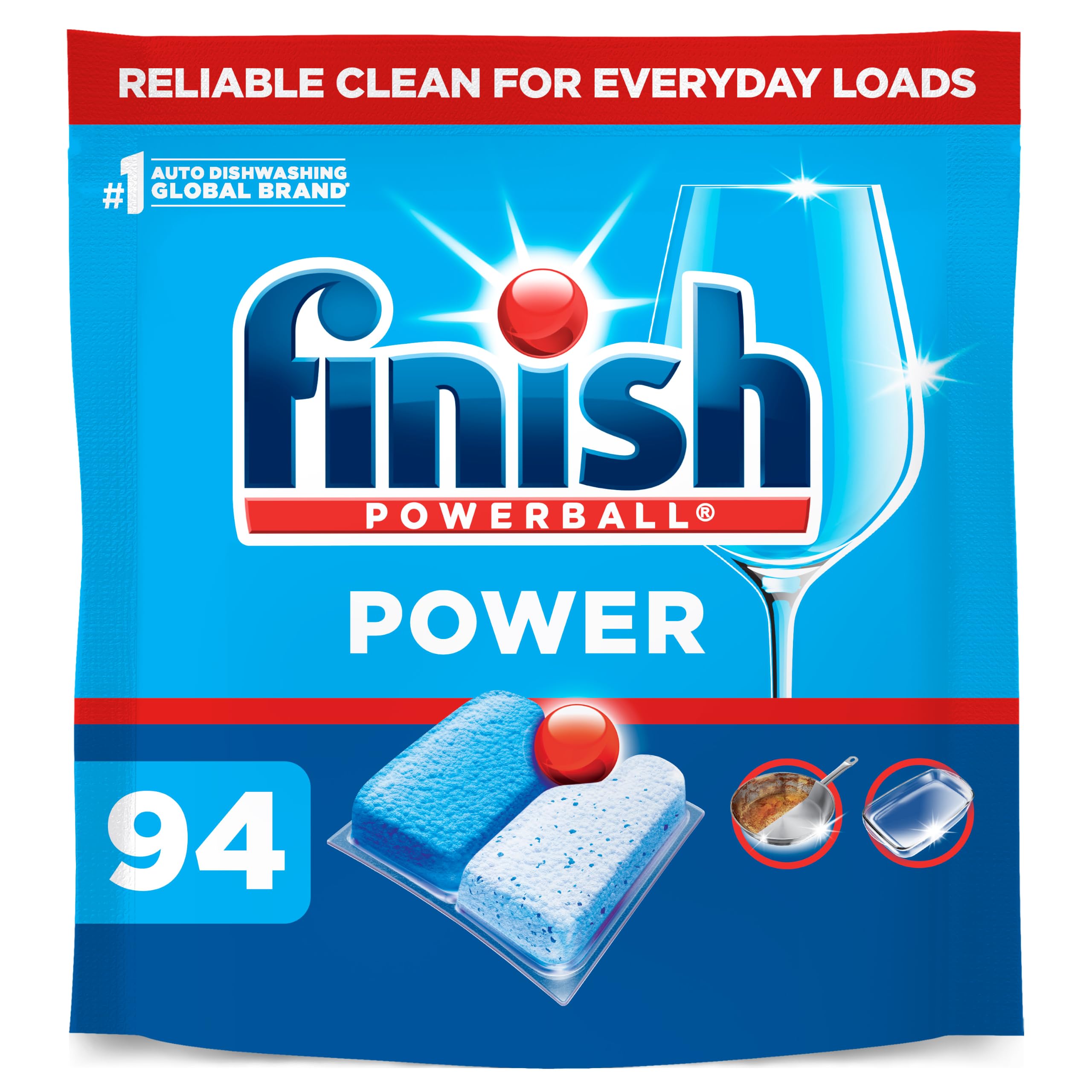 Finish Power Dishwasher Pods, Dish Detergent, Fresh Scent, 94ct