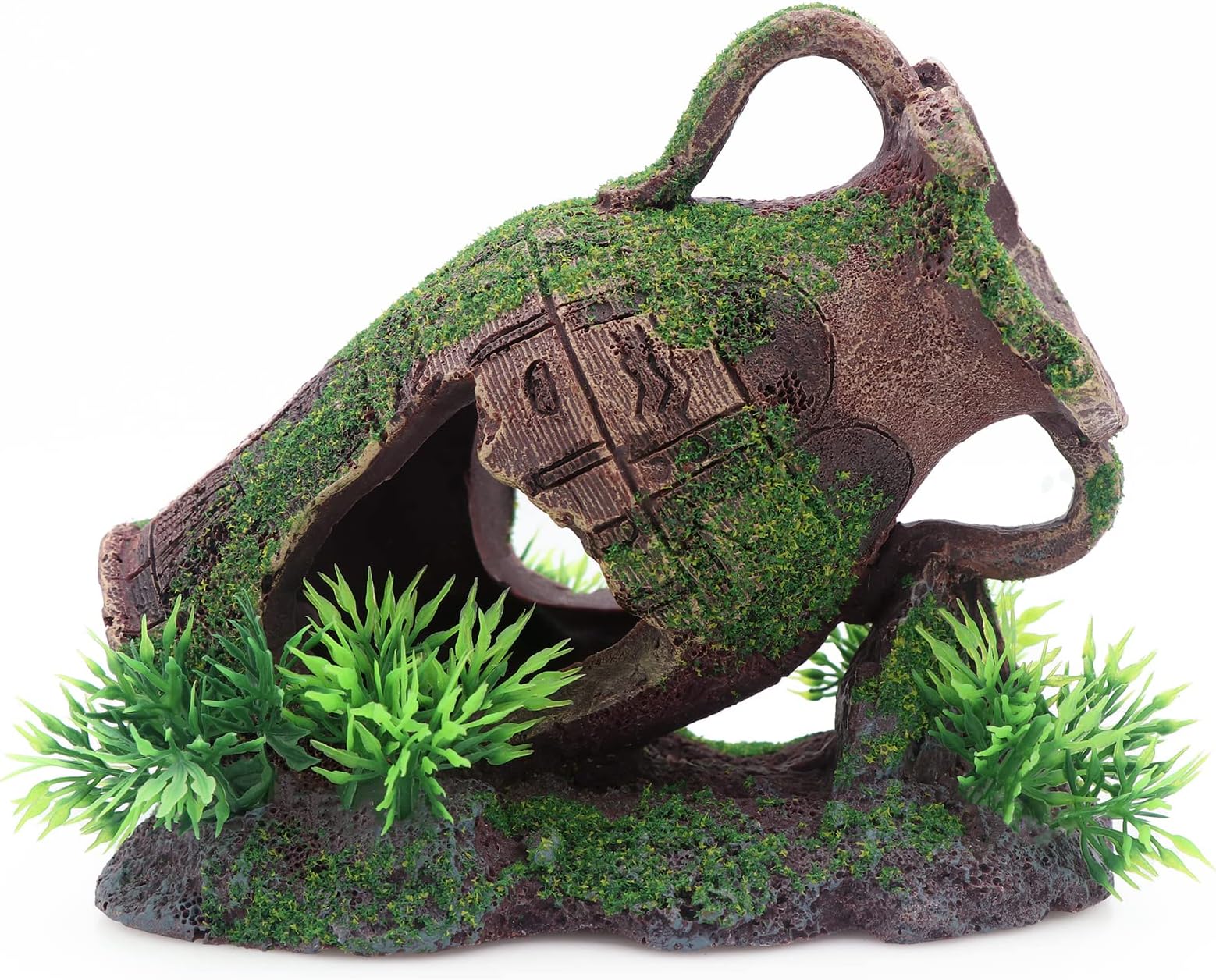 AQUA KT Aquarium Landscaping Leaning Vase Rock Decoration Cichlid Cave Barrel