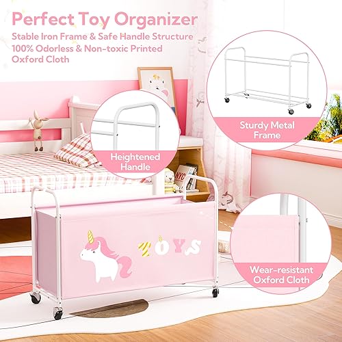 Miniatura 9 de GRANNY SAYS Caja de juguetes para niños y niñas, almacenamiento extra grande con ruedas, organizador de almacenamiento de juguetes de metal para