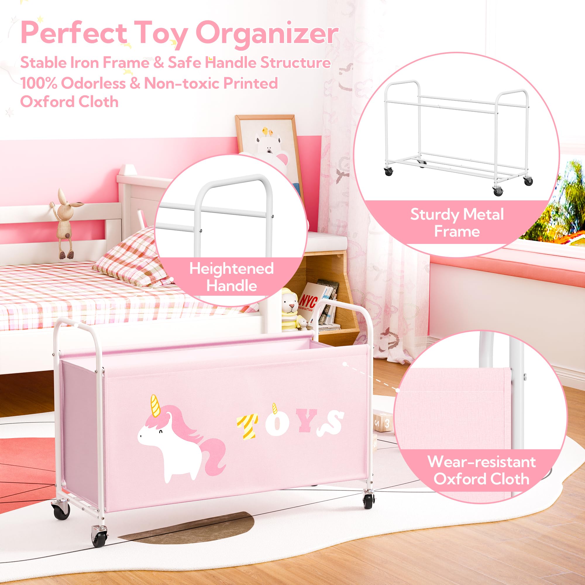 GRANNY SAYS Toy Chest with Wheels, 135L Extra Large Toy Storage Organiser - Image 4