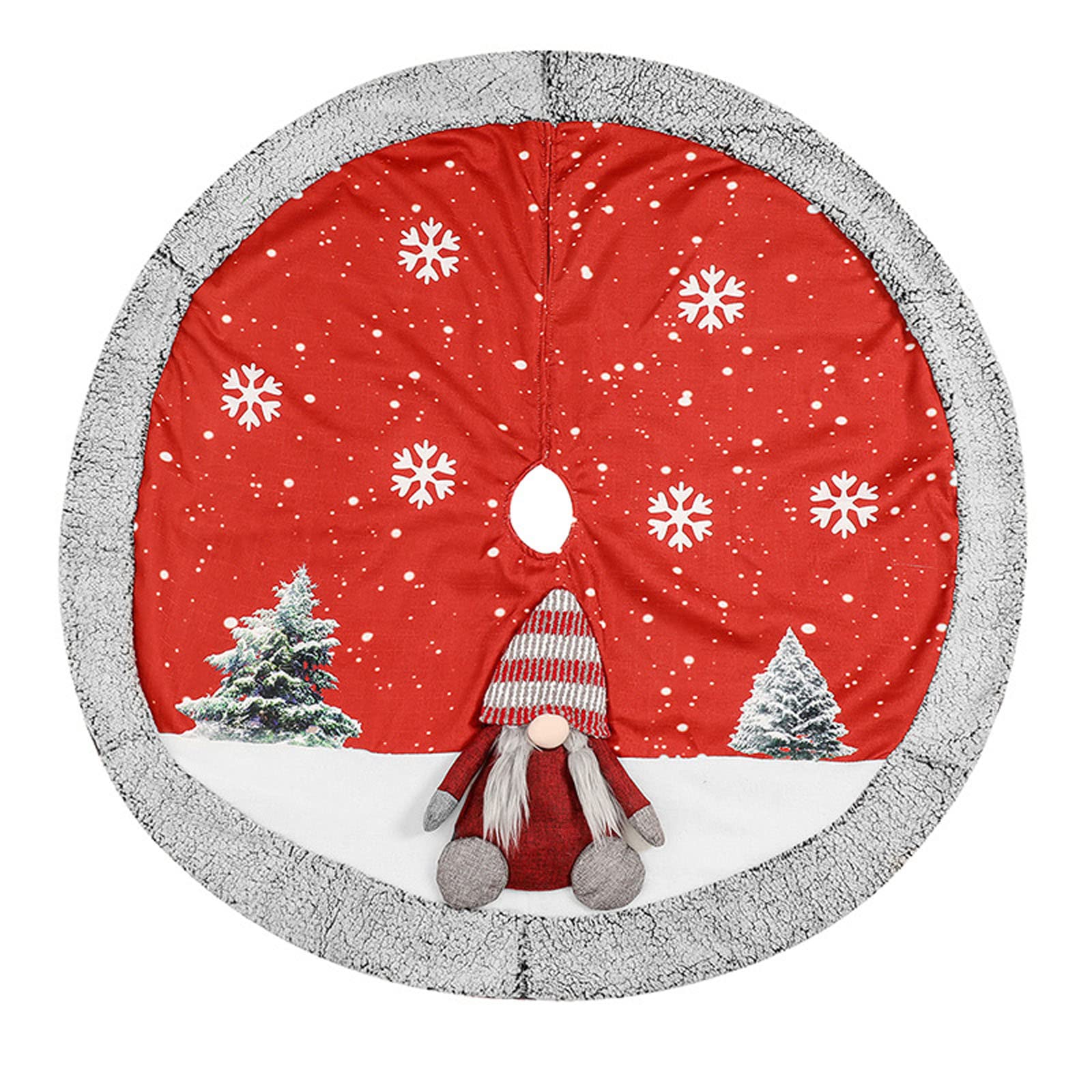 carotoe Christmas Tree Skirt Snowflake Tree Ornament for Holiday PartyDecoration Present Christmas Skirt