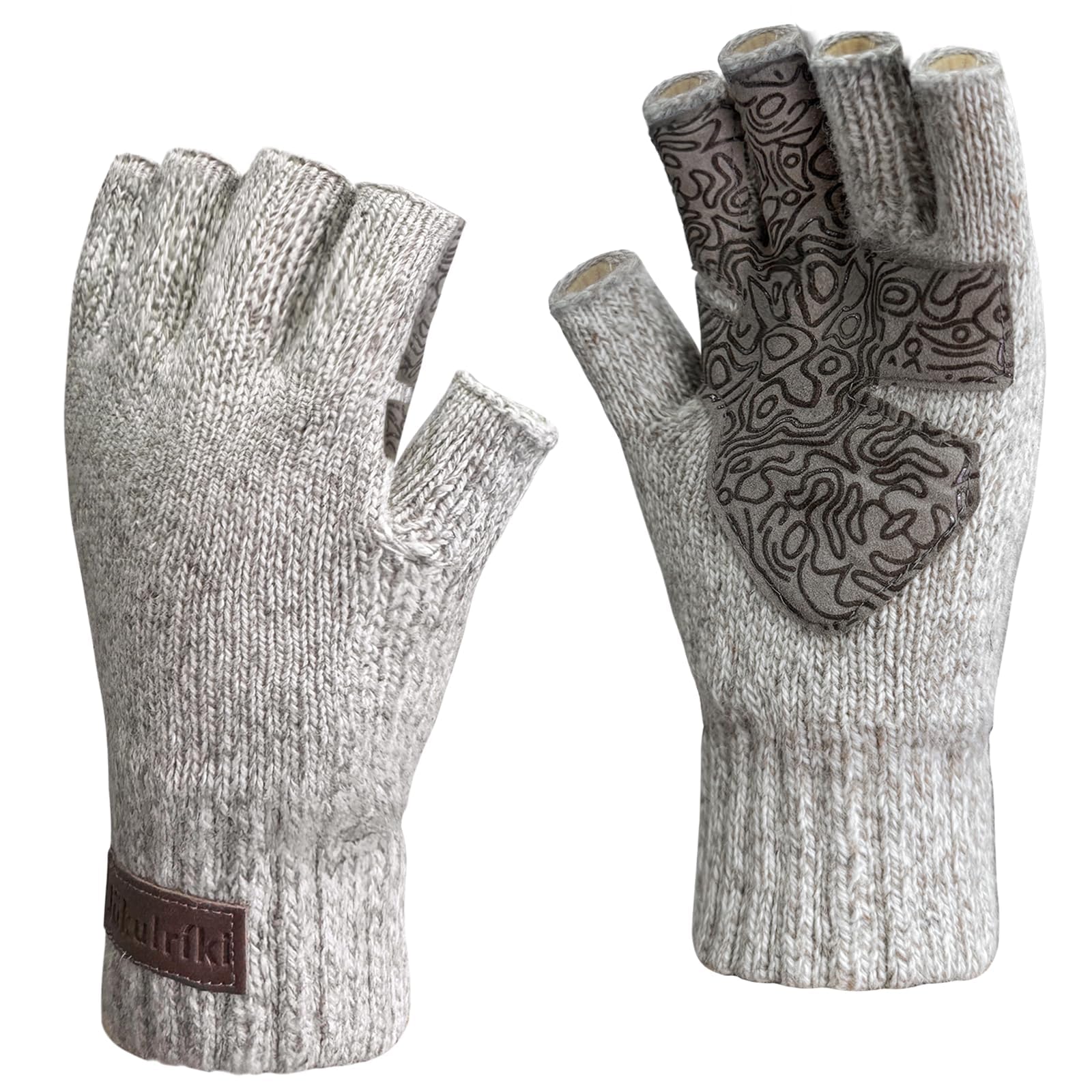 Jökulríki Men's Ragg Wool Fingerless Gloves Thinsulate Lined Cold Weather Glove