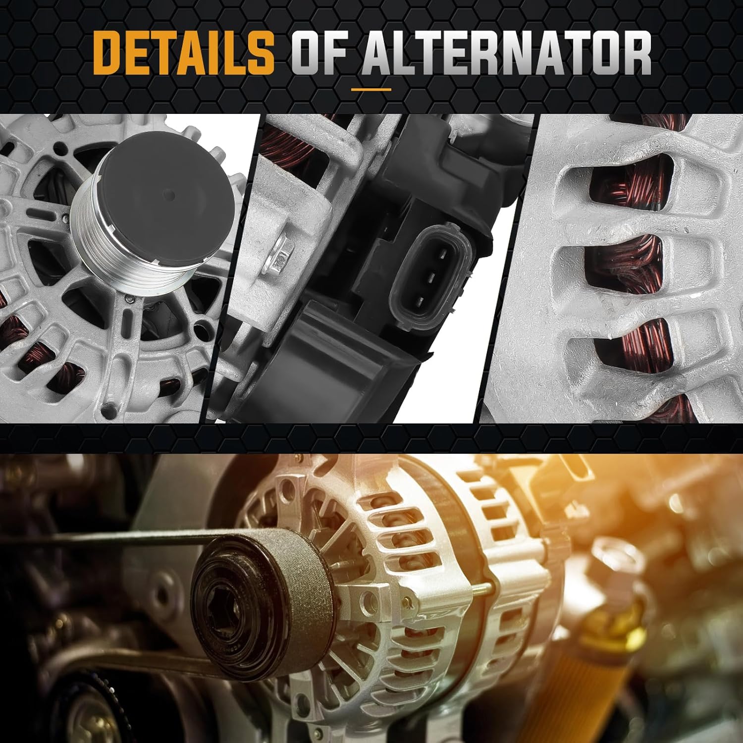 New (3-PIN 110Amp) Alternator 2.5 2.5L for Nissan Sentra 2007-2012, Rogue 2011-2013, Rogue Select 2014-2015, Altima 2007-2013 (2013 Only for Coupe S) Replace# 400-40102, 11258N