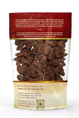 Miniatura 8 de Spicy World cardamomo negro entero bolsa 35 onzas