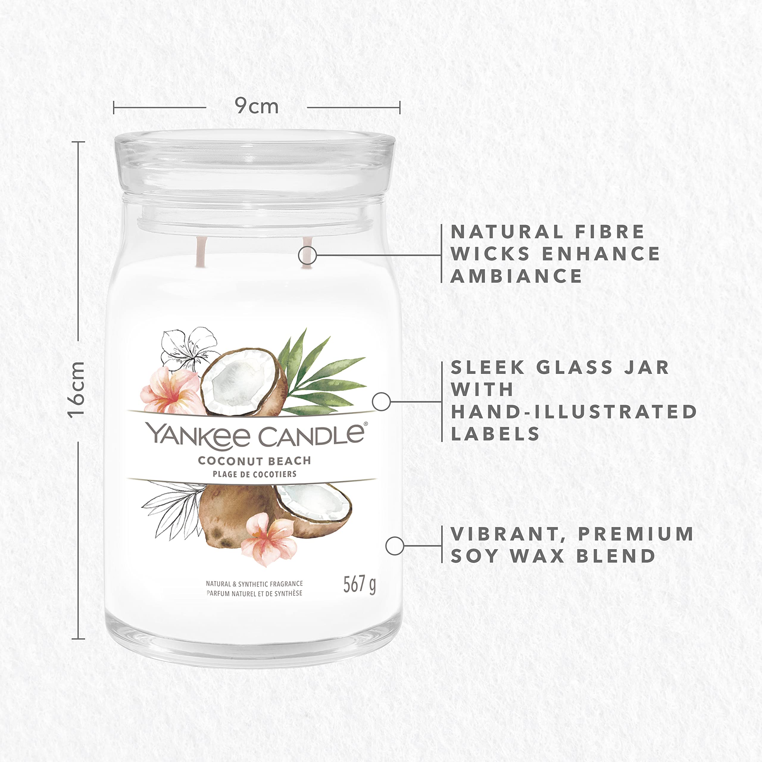 Yankee Candle Signature Scented Candle, Coconut Beach - Image 4