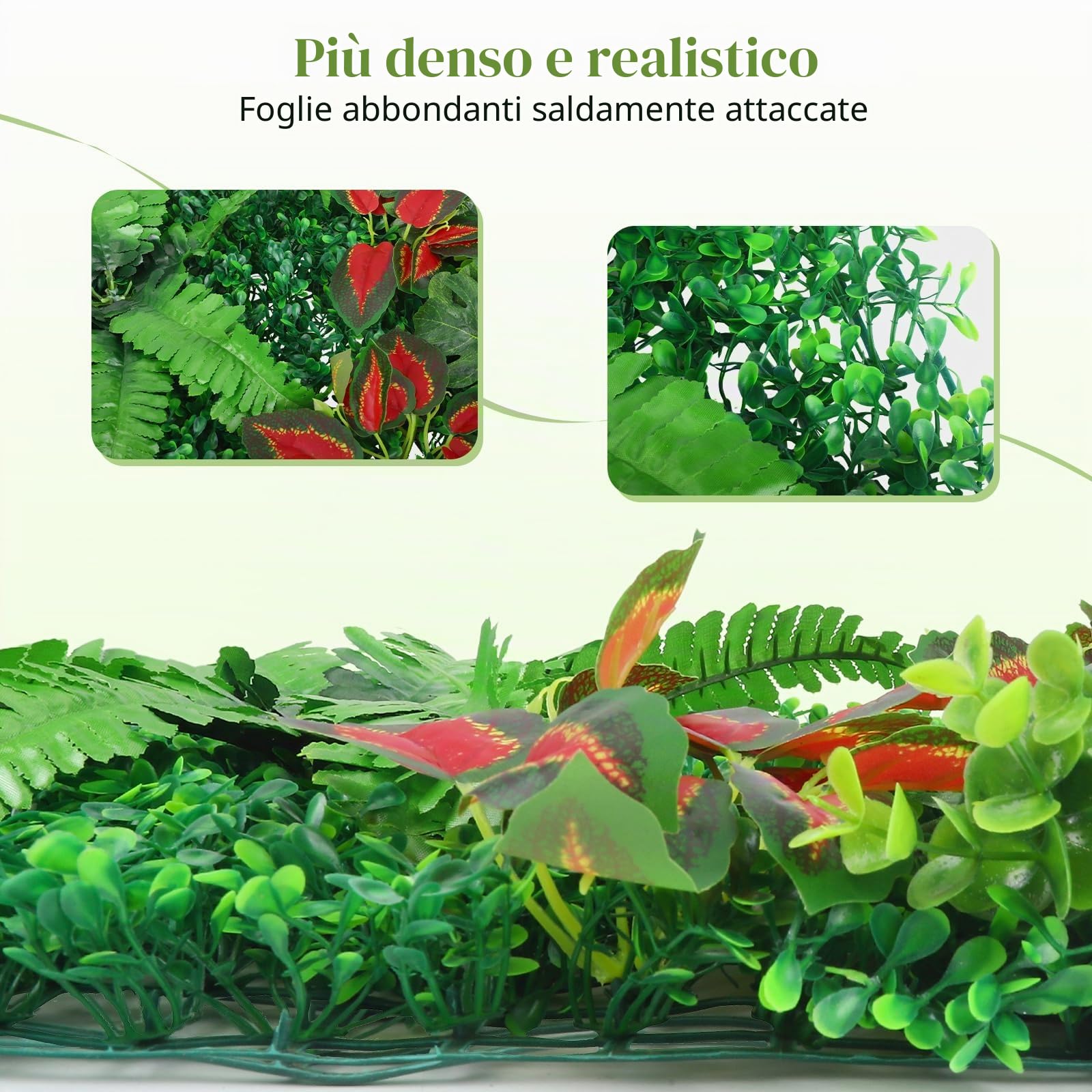 Parete vegetale Artificiale 60x40 cm, Set di 2 Piante da Parete fitte e Resistenti alle intemperie, Piante Artificiali sempreverdi per Uso Interno ed Esterno, Balcone, Giardino, Matrimonio
