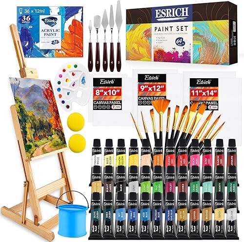 Miniatura 8 de Juego de 2 pinturas acrílicas de 12 colores, 20 pinceles, 24 pinturas para adultos, niños, principiantes, artistas profesionales, kit de pintura no
