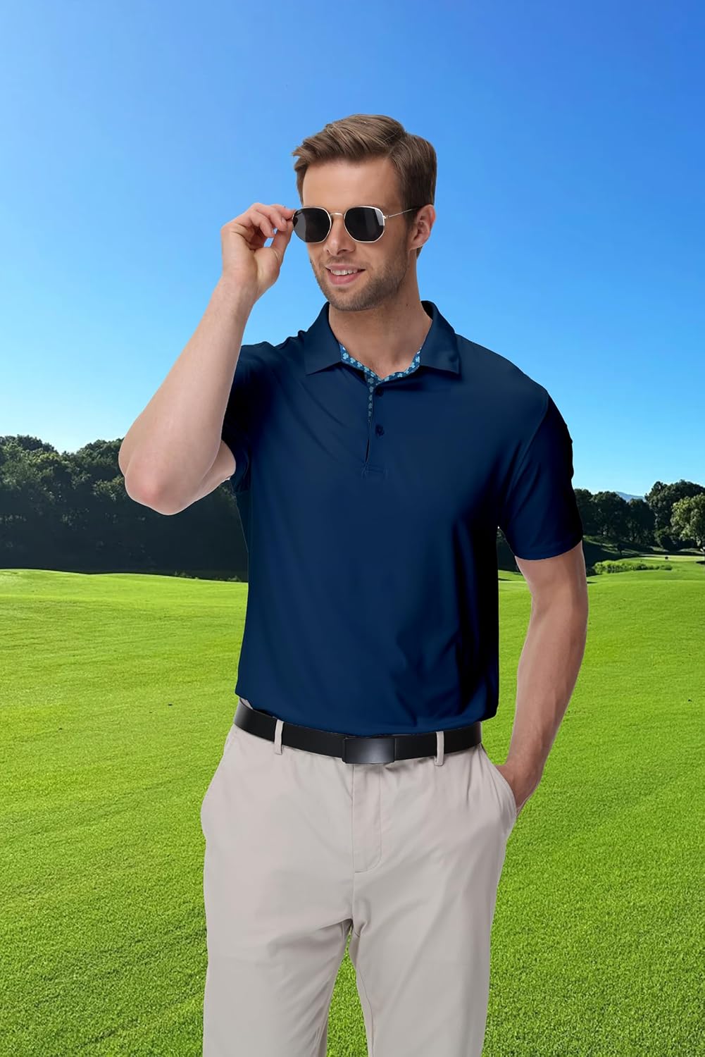 Golf Polo Shirts for Men Short Sleeve Moisture Wicking Dry Fit Performance Designed Collared Solid Casual Polo Shirt - Image 6