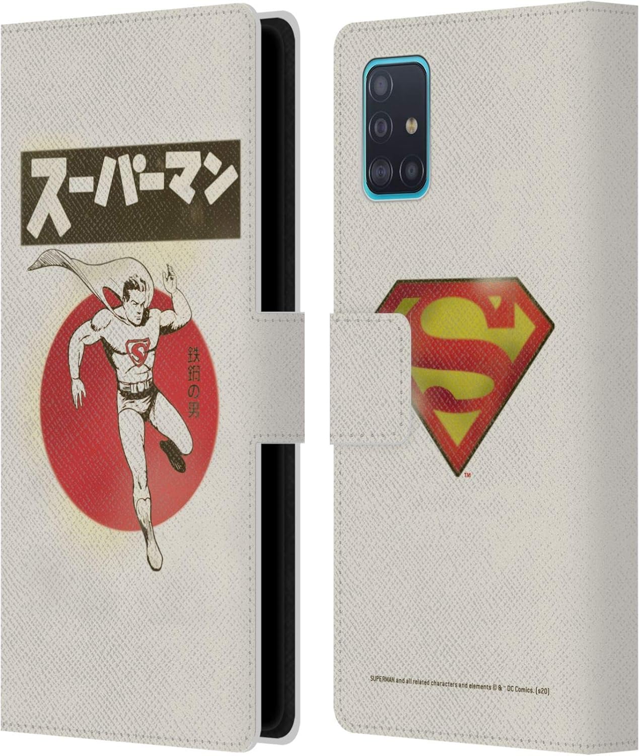 Head Case Designs Officially Licensed Superman DC Comics Logo Vintage Fashion Leather Wallet Case Compatible with Samsung Galaxy A51 (2019)