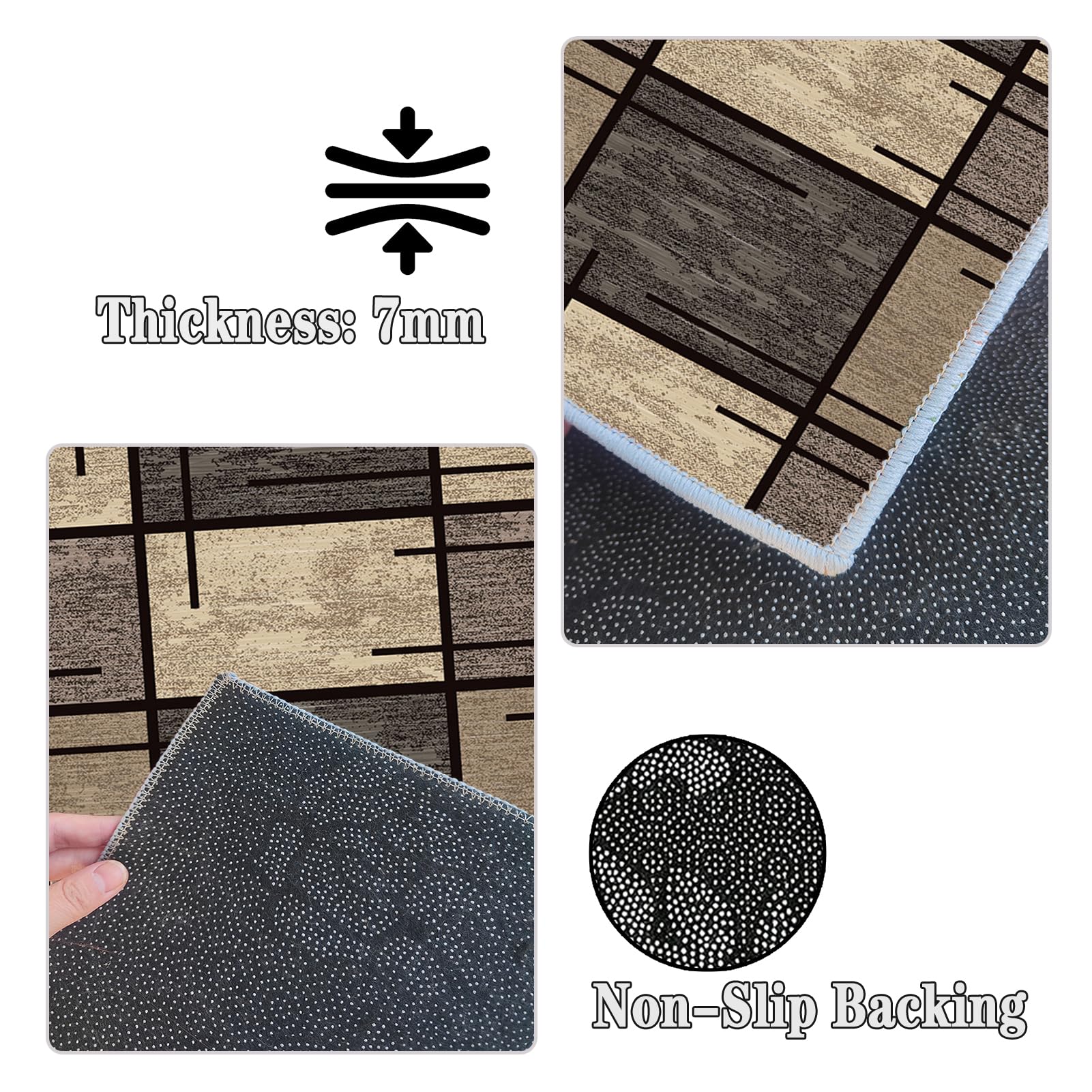 Rutschfeste Maschinenwaschbare Fußmatte 80 x 180 cm flurteppich läufer lang Flurteppich Wohnzimmer Teppich Küchenteppich Läufer für Eingang Küche Schlafzimmer Wohnzimmer, Schmutzfangmatte Innen