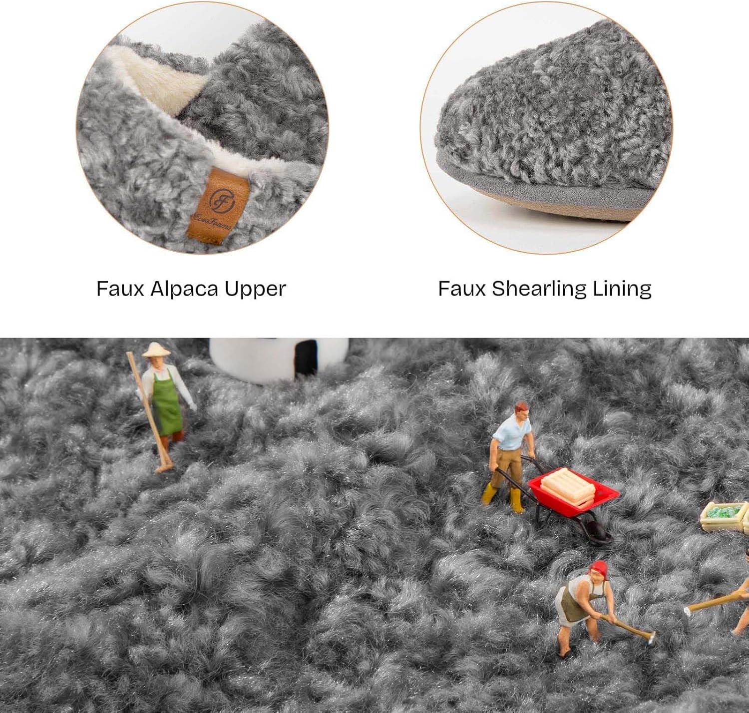 EverFoams Women's Fuzzy Slip-on Slippers Warm Cozy Soft Lightweight Memory Foam Indoor House Shoes - Image 5