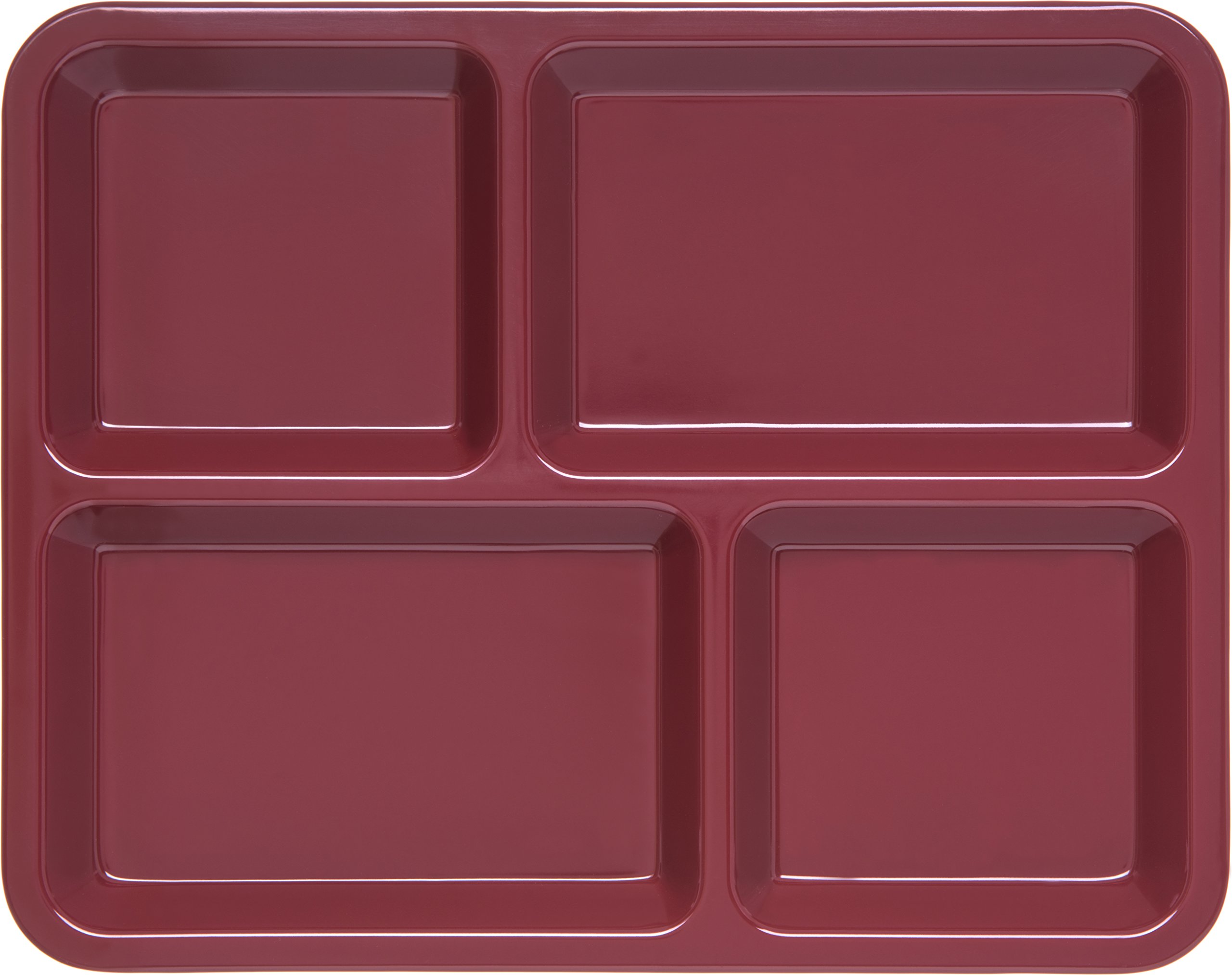 Carlisle Kl444 Plateau 4 compartiments divisé en mélamine, 27,9 x 22,9 cm (cas de 12), 11 inches x 9 inches, Dark Cranberry, 12