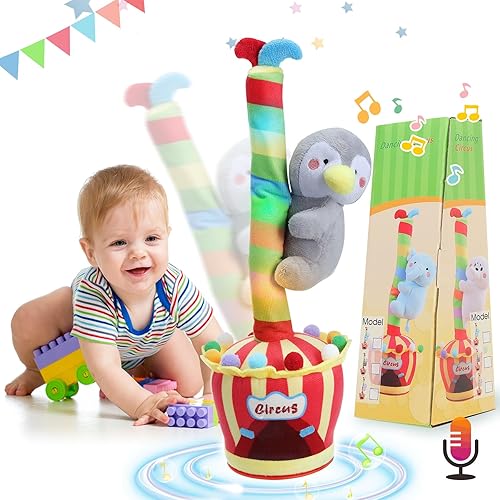 Juguete de circo de peluche bailarín, juguete parlante que repite lo que dices, cantando 120 canciones en inglés, juguetes de cactus bailarín para