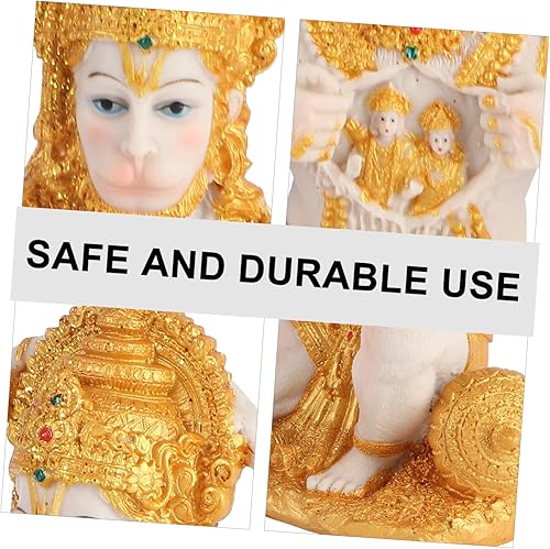 Miniatura 8 de Hanuman Idol Zen Hindu Monkey Estatua Hanuman tablero de instrumentos de coche Decoración de mesa Estatua de mono arrodillado Estatua de resina
