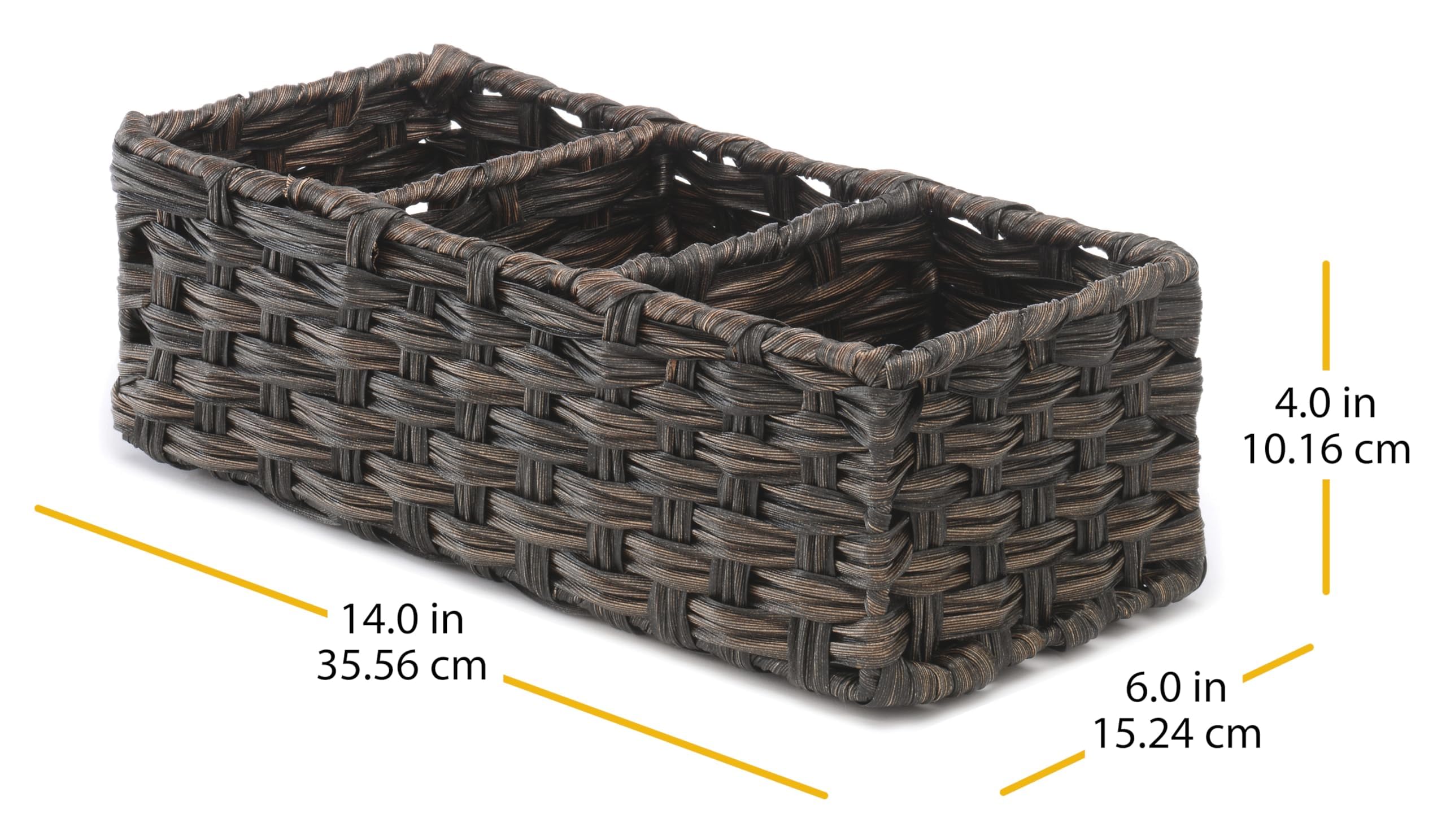 Whitmor 6 Pack Split Rattique Tank Topper Driftwood, Brown