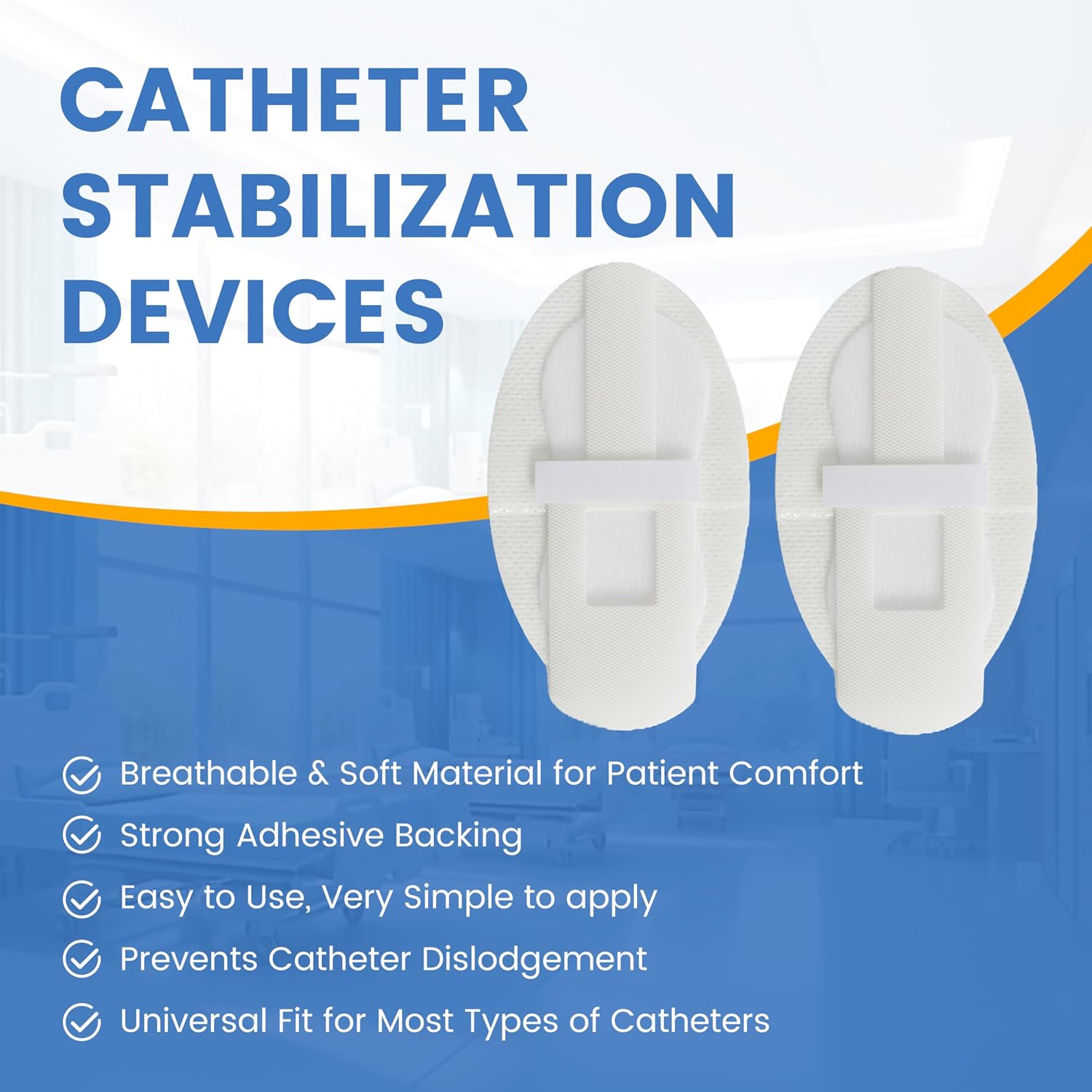 10Pcs Foley Catheter Stabilization Device, Catheter Urinary Leg Bag Legband Holder, Adhesive Catheter Urinary Leg Bag Legband Holder Catheter Supplies for Single/Double Tube