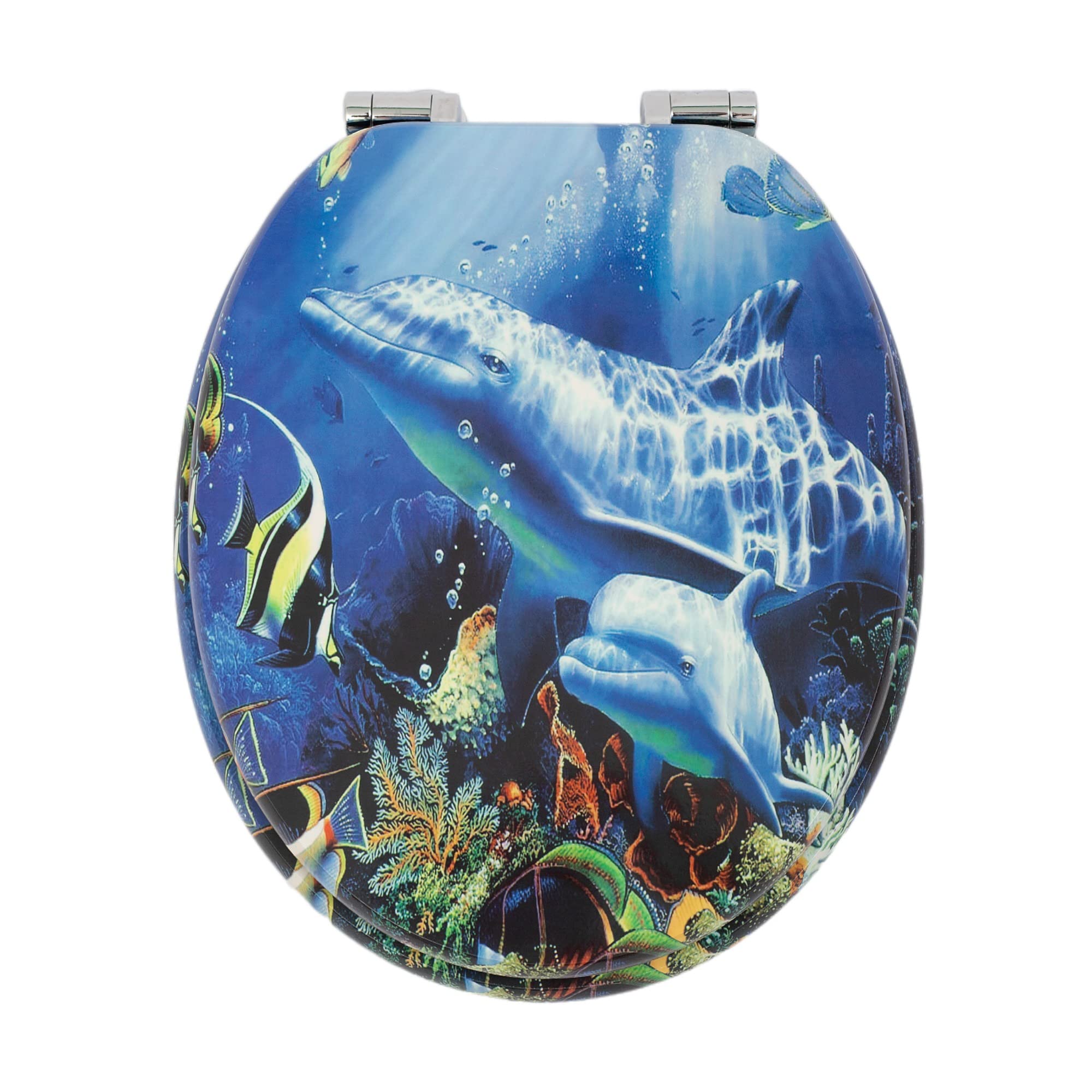SINOBATH,Sedile WC - Copriwater Universale di alta qualità in legno, tanti motivi colorati, seduta comoda, facile da montare con istruzioni di montaggio