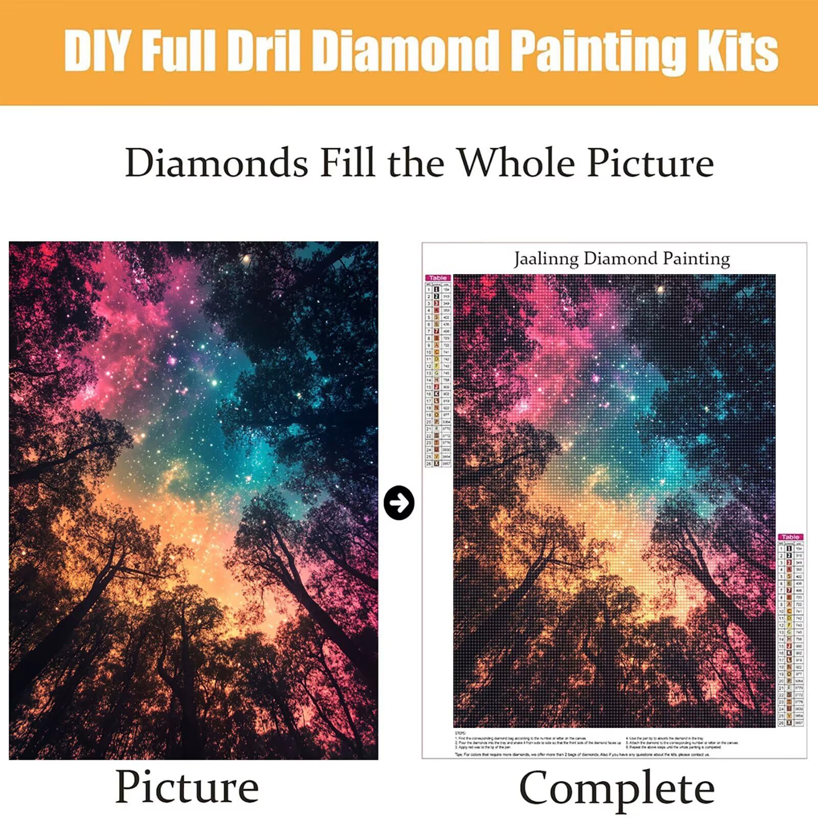 Diamond Painting Kit Completo, Diamond Painting Paesaggio, 5D Pittura Diamante Kit Manualidades Adultos DIY Diamantini Crystal Art Disegni Ricamo a Punto Croce Artigianale, 90x120cm Foresta j0-654