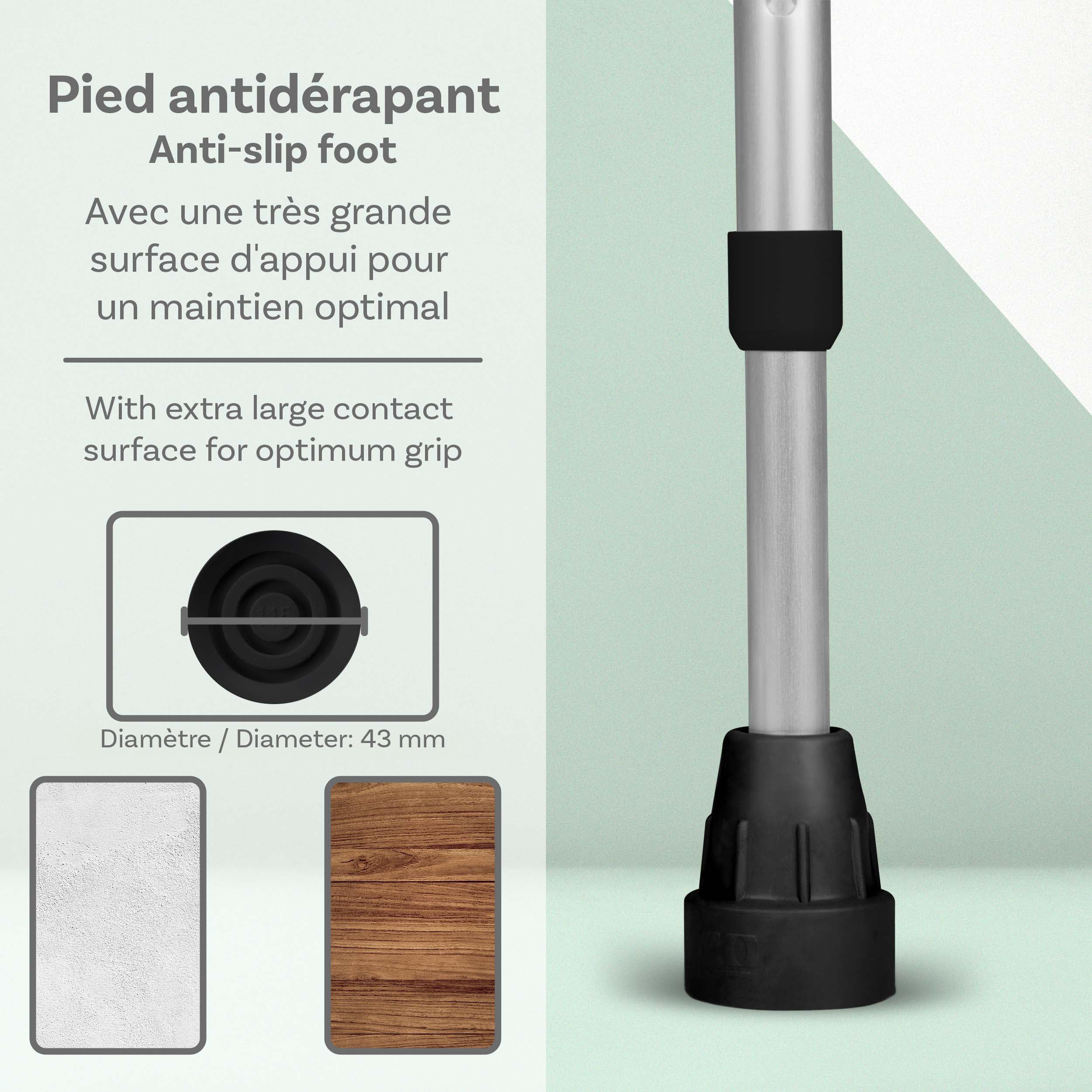 Paire de Béquilles jusqu'à 140 Kg en Noir - 2X Ossenberg Classique avec poignée Ergonomique Souple - Design Pulox