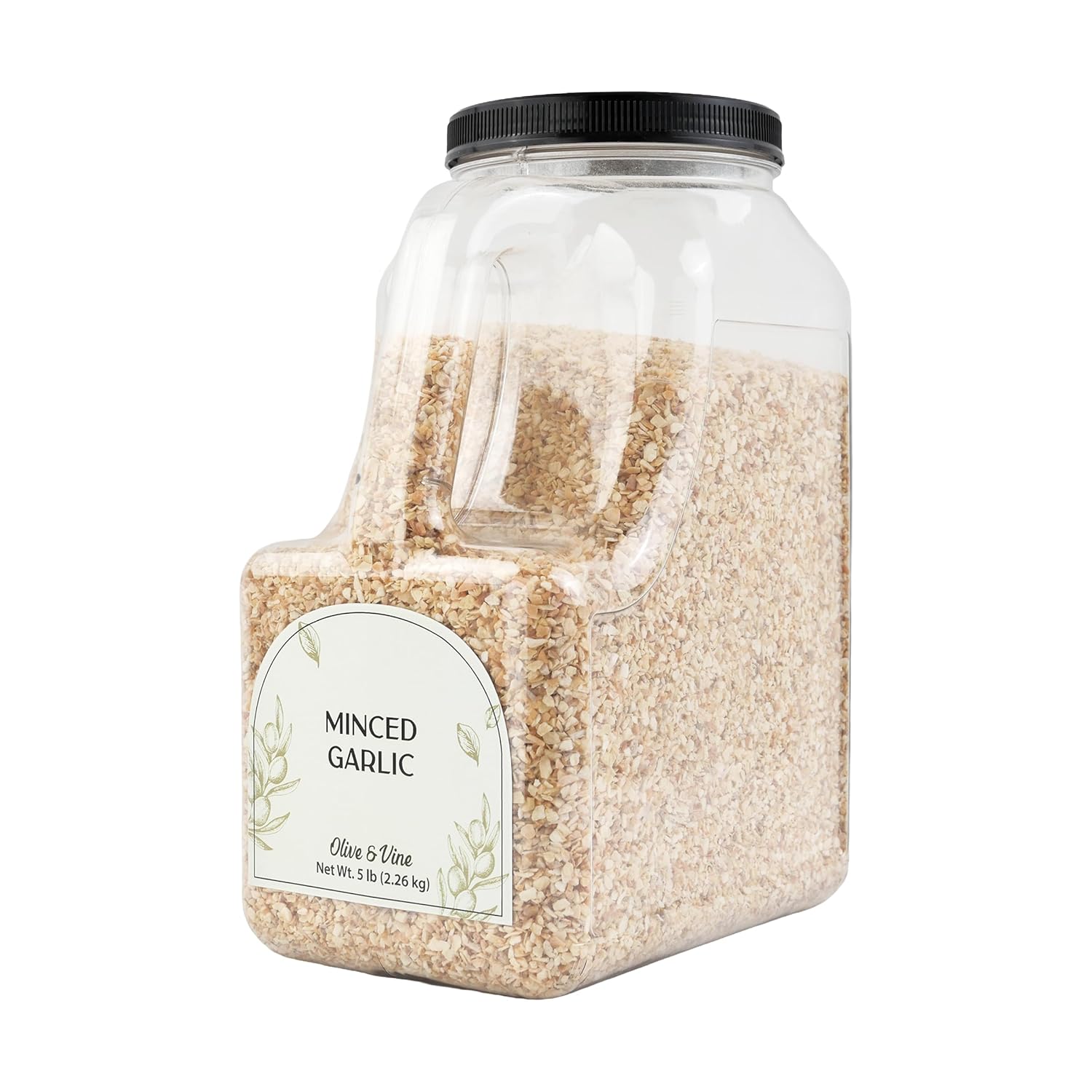 Olive & Vine Minced Dried Garlic, Bold Flavor, For Sauces & Marinades, Rich Tradition, Authentic Taste, For Global Recipes (5 Pound)