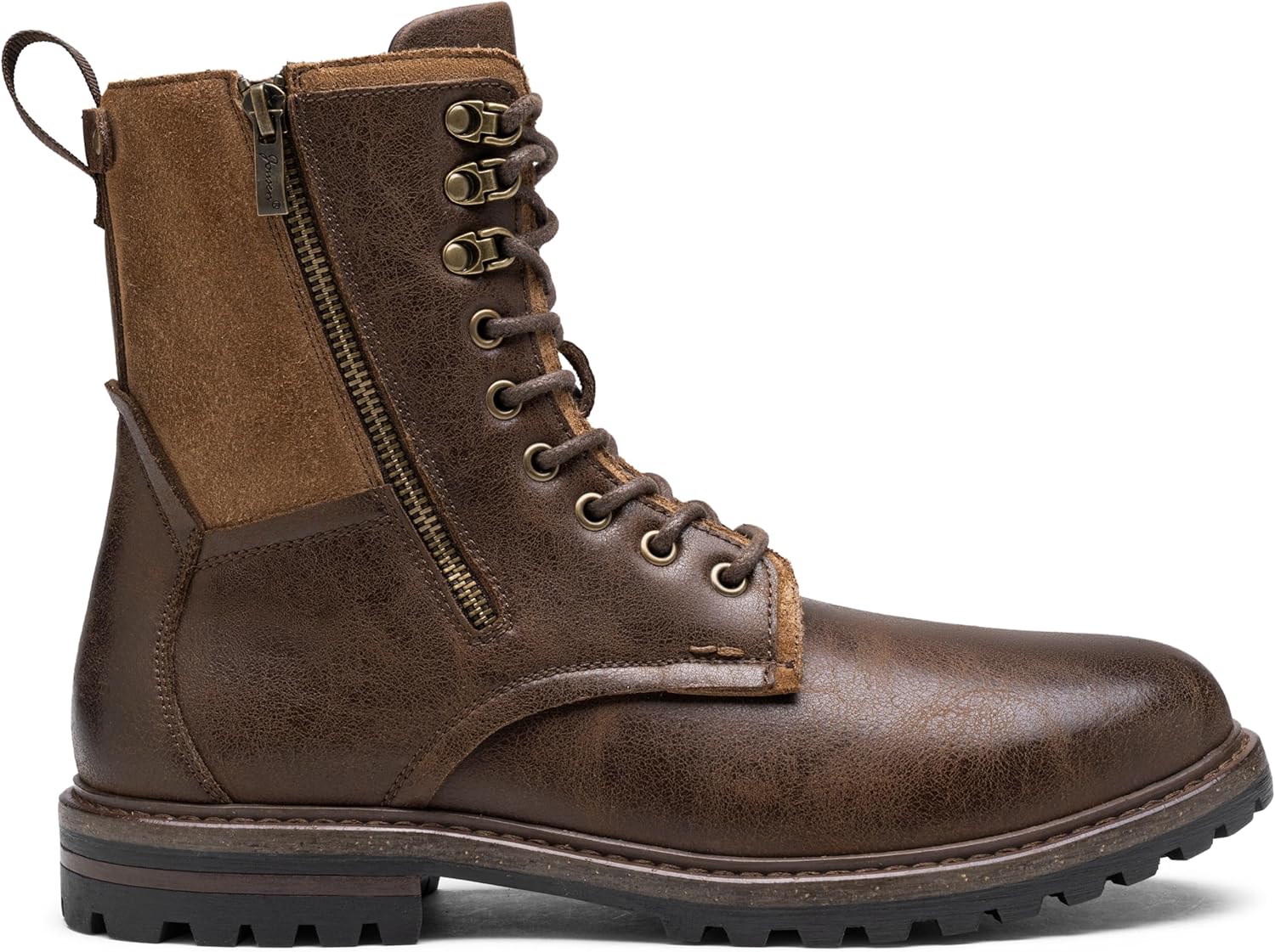 Jousen Boots for Men Casual Dress Retro Lace Up Motorcycle Boots - Image 4