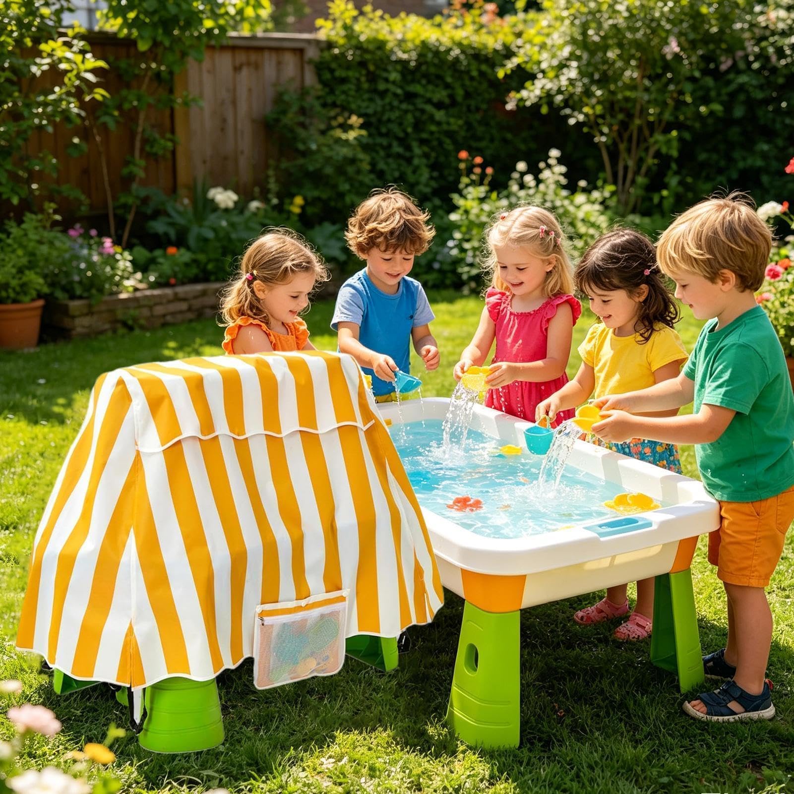Funda para mesa de agua para niños, protección UV impermeable, accesorios de mesa de agua, para niños de 1 a 3 años, piscina, patio, interior, exterior, playa