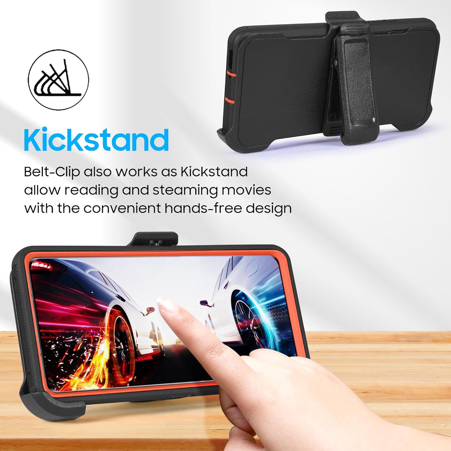 Compatible for Samsung Galaxy A17 2025, Built in Screen Protector, Belt Clip Holster Heavy Duty Defender Case Dustproof Shockproof Protection (Camo) - Image 4