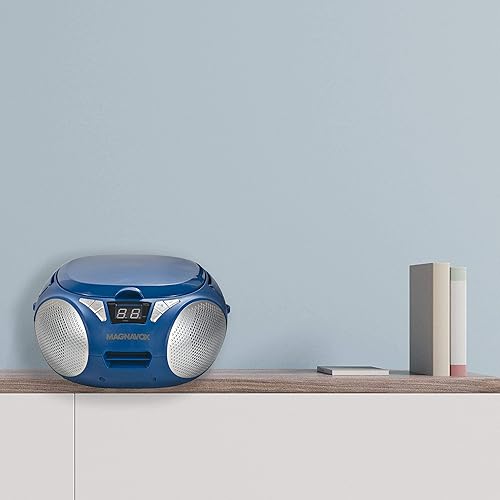 Miniatura 5 de MAGNAVOX MD6924-BL - Boombox portátil de carga superior con radio estéreo AMFM en azul  compatible con CD-RCD-RW  pantalla LED  puerto AUX