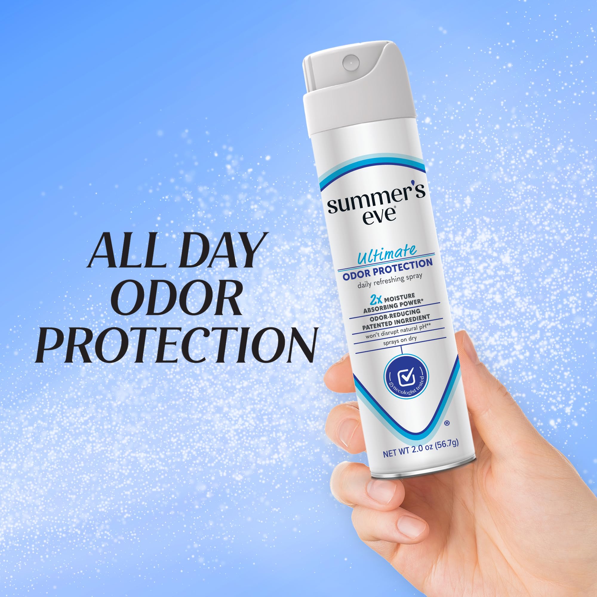 Summer's Eve Ultimate Odor Control Daily Feminine Spray with Talc-Free, Odor-Reducing and Moisture-Absorbing Formula, 2 Oz