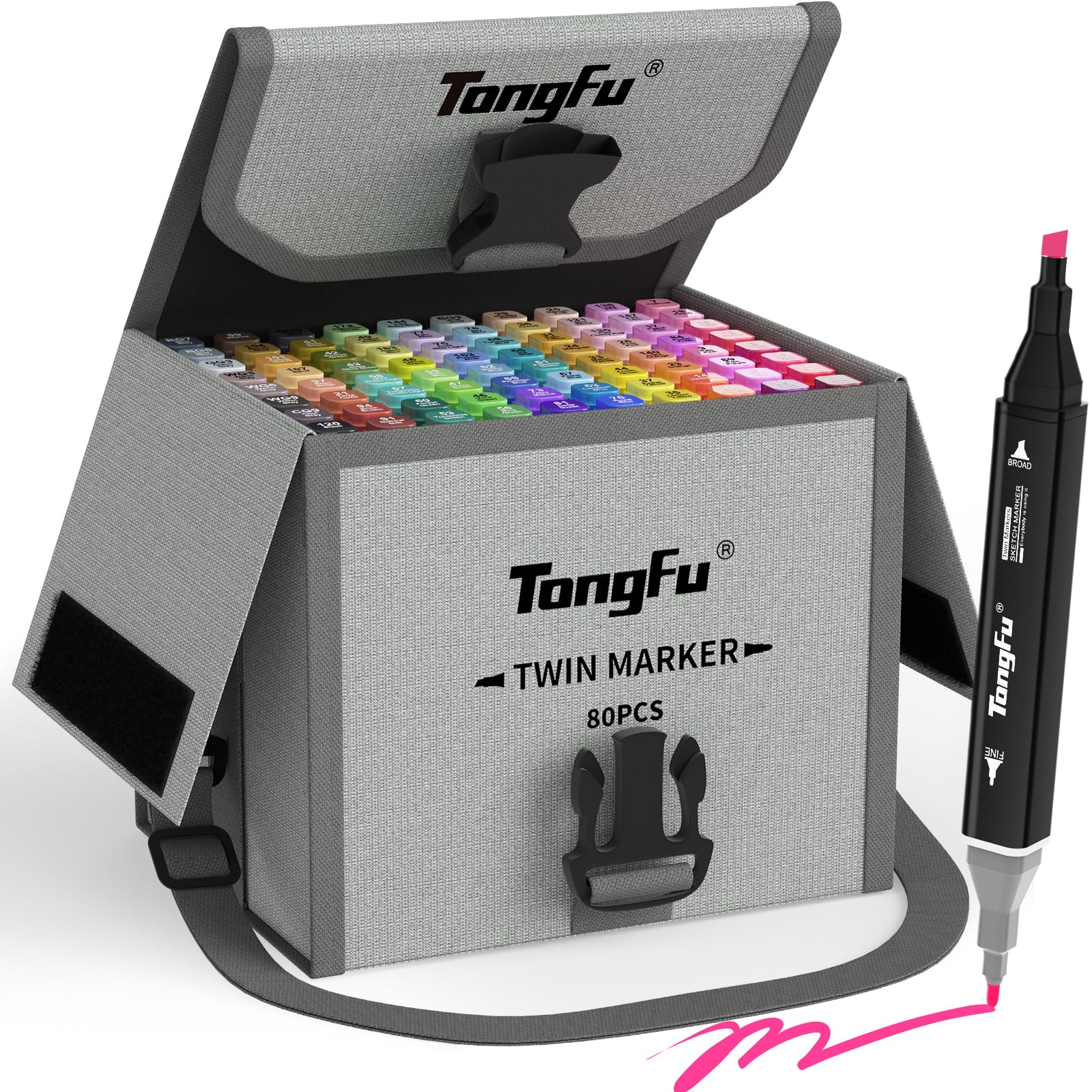 Amazon | TongFu イラストマーカー 80色マーカーペン 速乾 発色も良く