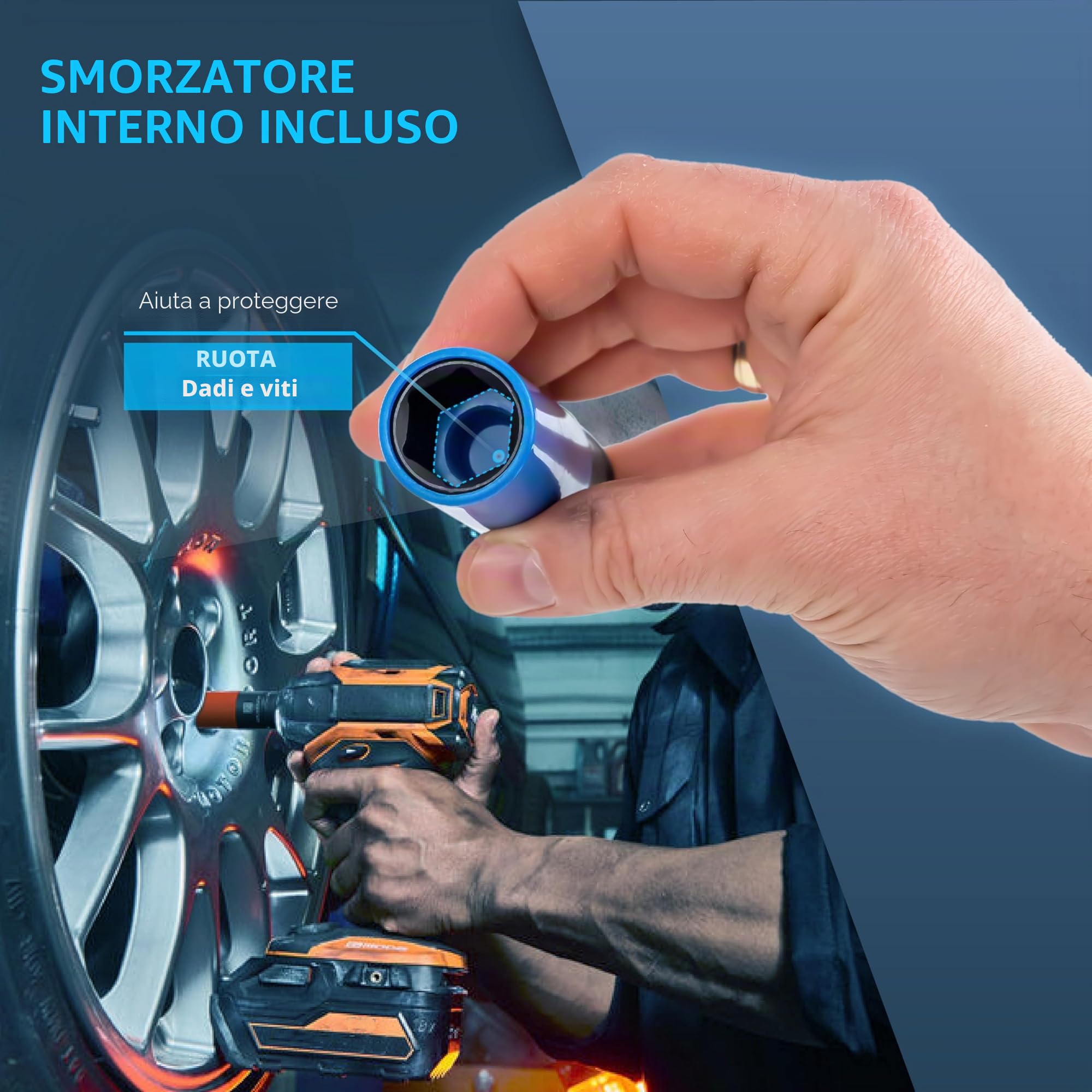 HASKYY Set chiave dinamometrica 1/2" I 28-210 Nm I I bussole a impatto 17 19 21mm | chiave a scatto con attacco a destra con doppia scala | lega acciaio CV cromato