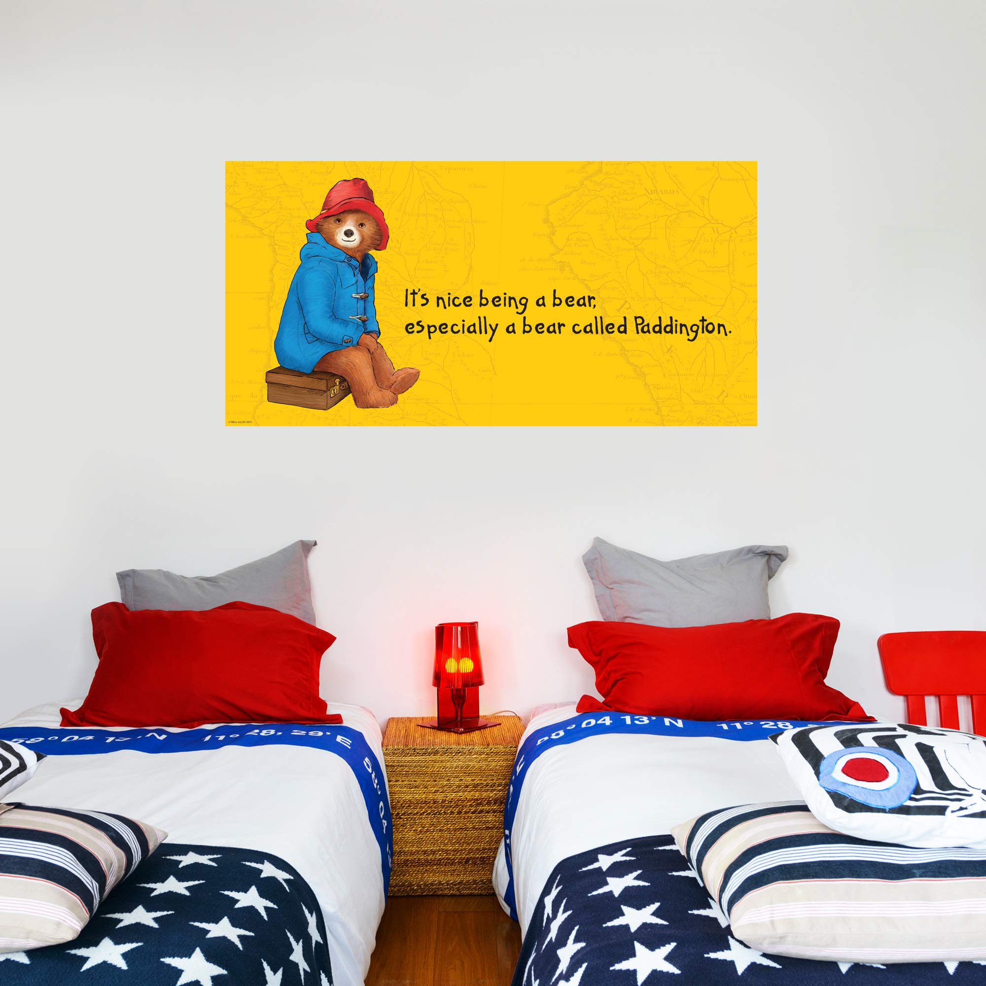 Beautiful Game Paddington Bear Wall Mural - Paddington Nice Quote 008 Kids Wall Art Vinyl Decal Bedroom Sticker (60cm width x 30cm height)