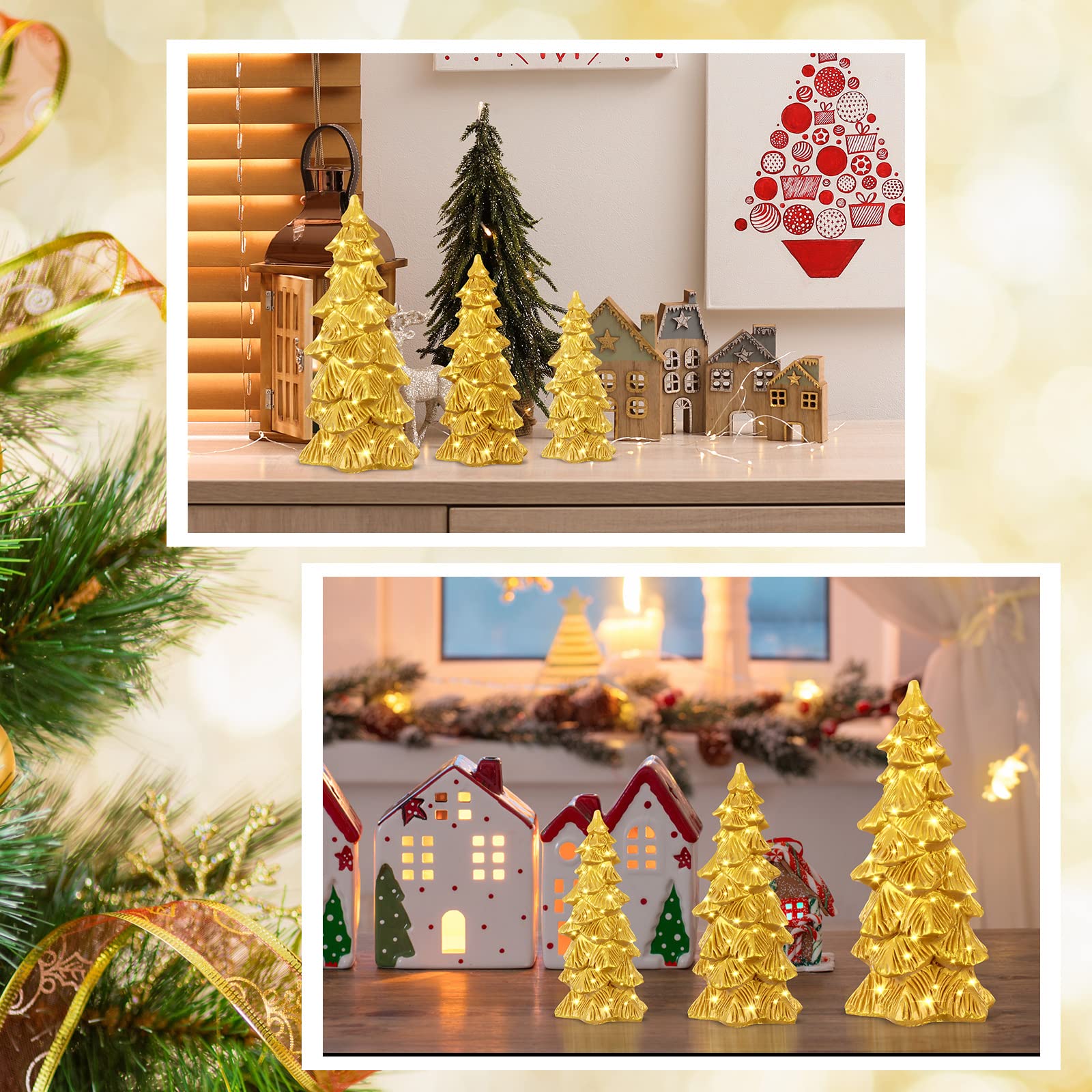 Amazon.co.jp: Spiareal テーブルクリスマスツリー装飾 キラキラ