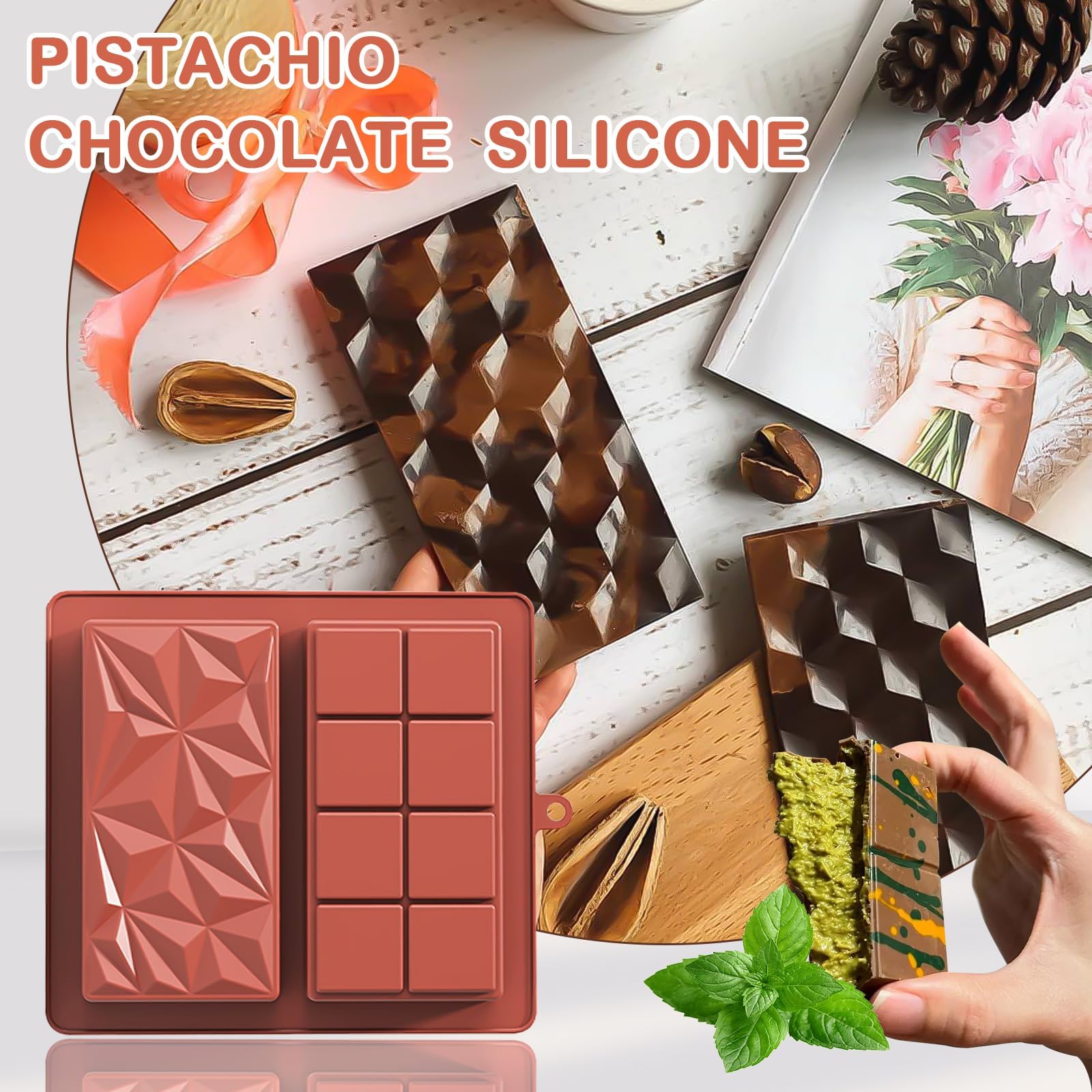 Stampo Per Barrette Di Cioccolato In Silicone Alimentare - Antiaderente, Per Pistacchi Dubai E Snack