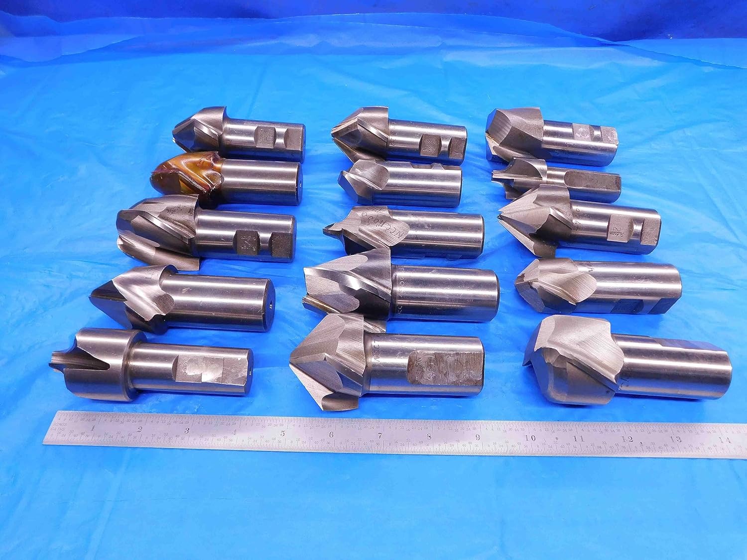 LOT of 16 HSS Tapered & Corner Rounding END Mills Various Sizes from 1/