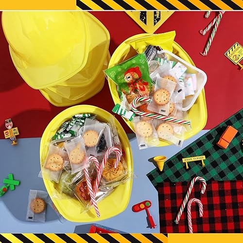 Miniatura 4 de Haysandy 60 sombreros de construcción, de plástico, sombrero de construcción a granel para niños, sombrero de fiesta de construcción, sombrero de