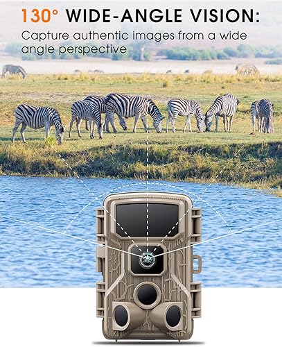 Miniatura 8 de Cámara de rastreo WiFi 4K 64MP con tarjeta de memoria de 64 GB, 8 baterías y visión nocturna, IP67, impermeable, 130, gran angular, velocidad de