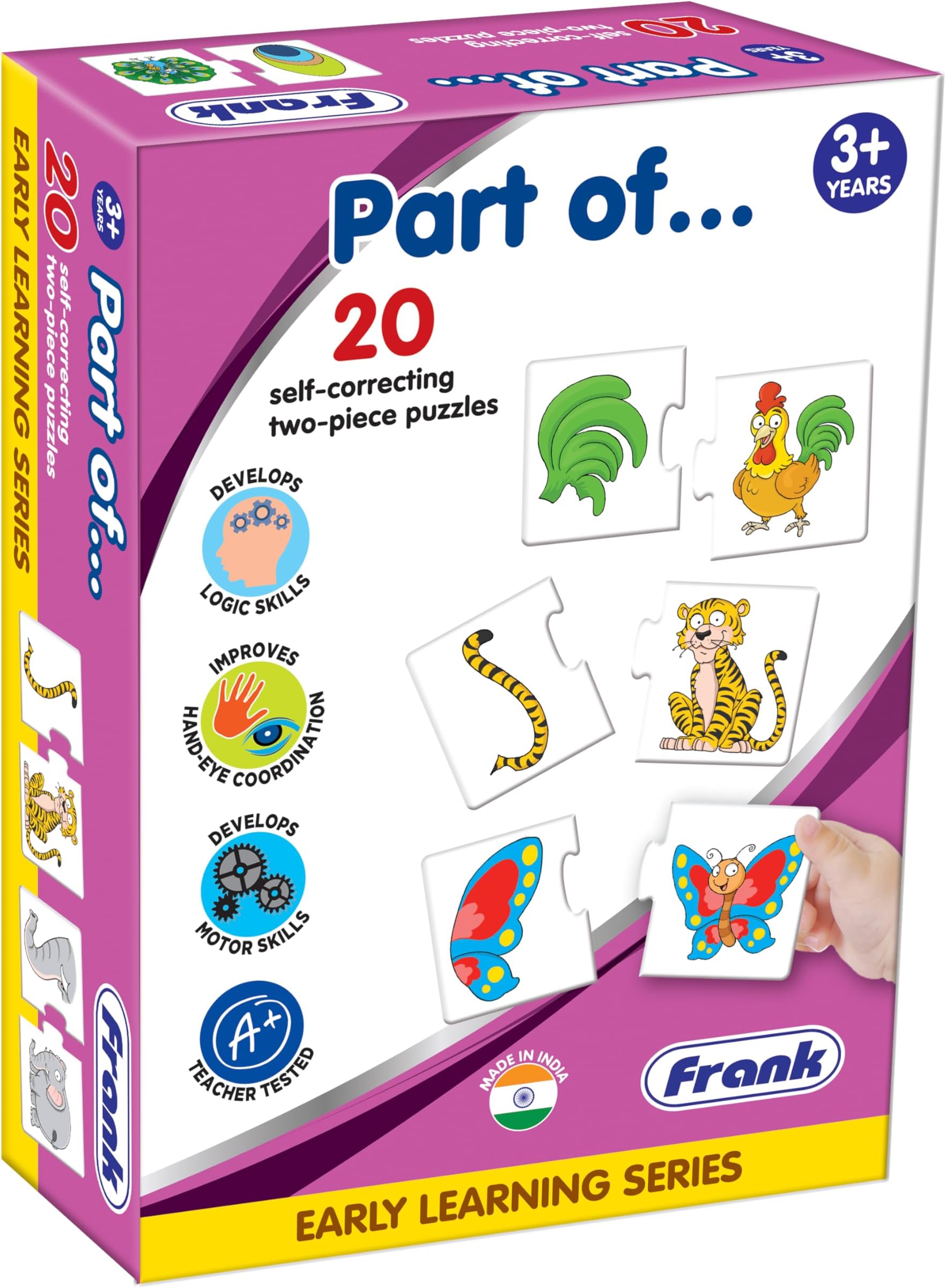 Frank Part of… – 40 Pieces, 20 Self-Correcting 2-Piece Puzzles, Early Learner Educational Jigsaw Puzzle Pair Set with Images | Ages 3 & Above Toys and Games