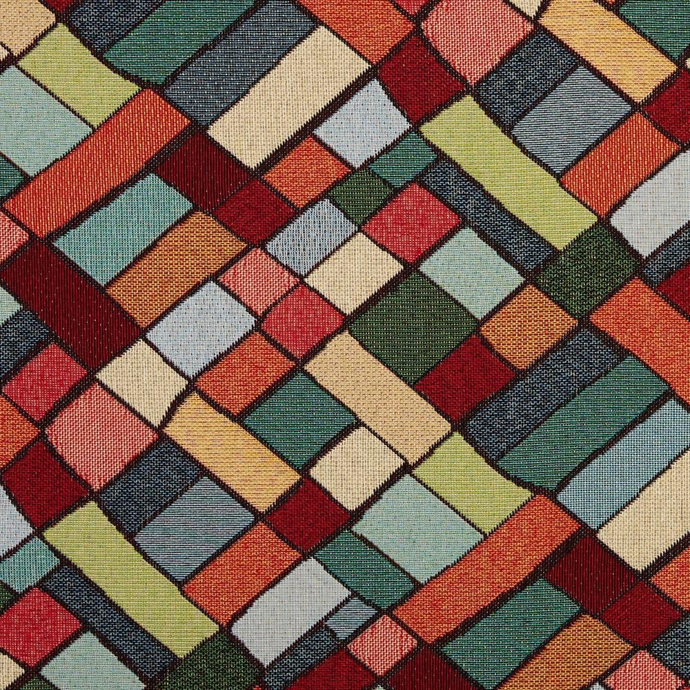 Kt KILOtela - Tela Tapicería, Jacquard Gobelino, Tapizar Sillas, Cojines, Cabecero, Sofá, Bolsos, Resistente al Desgaste, Costura, 100 cm Largo x 280 cm Ancho, Geométrico, Multicolor, 1 metro — view 2