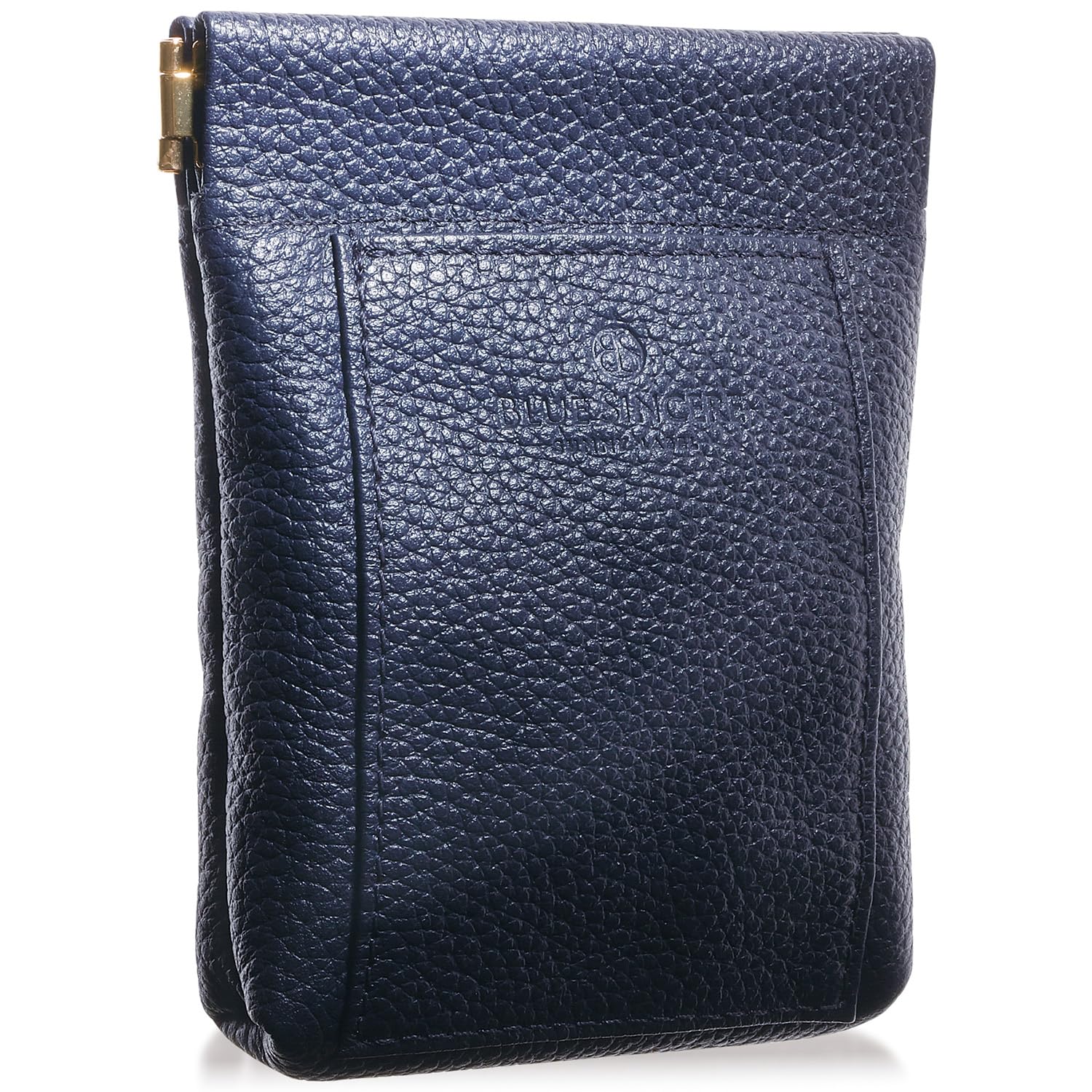 BLUE SINCERE Genuine Leather Mini Wallet Coin Case Card Key All-in-One Navy