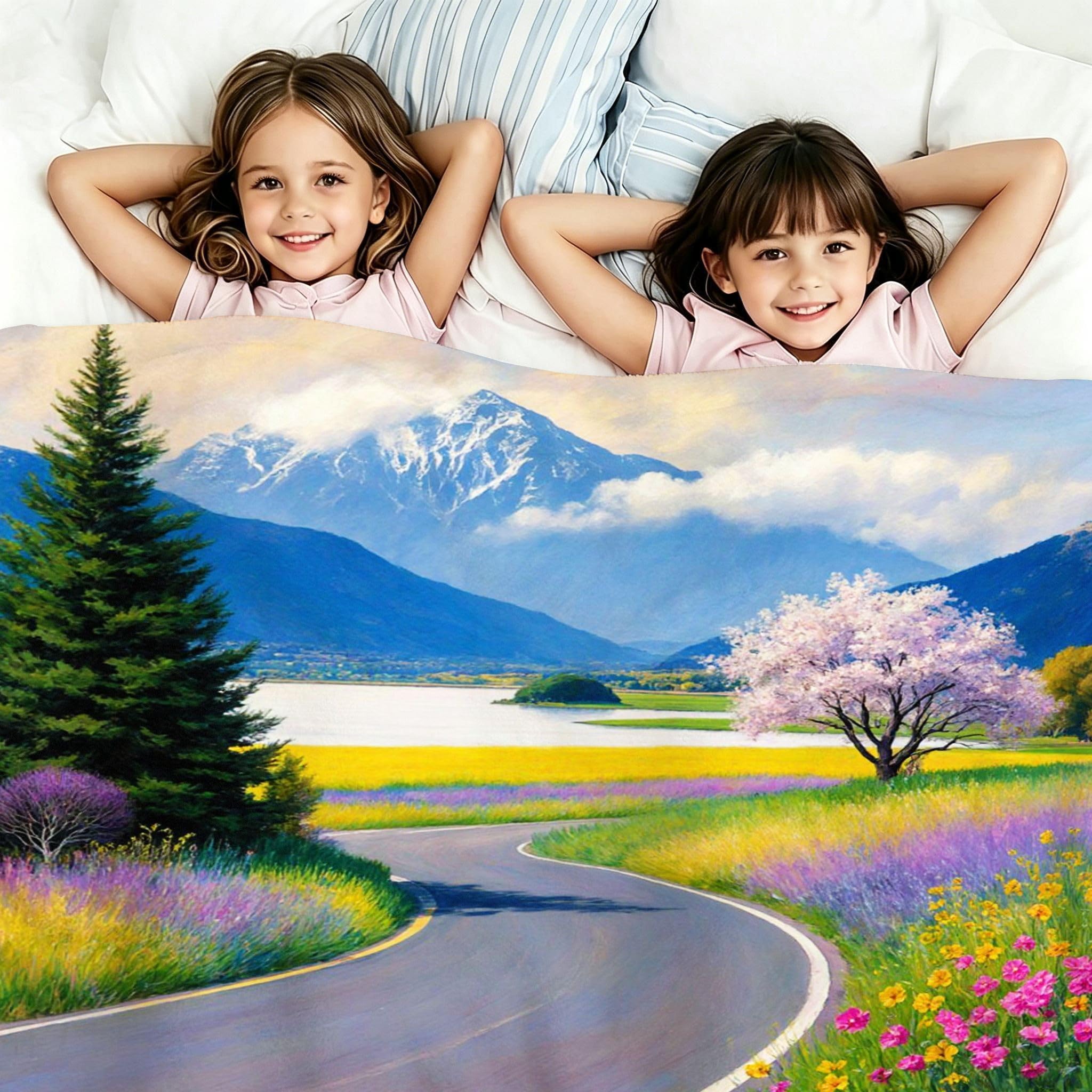 Manta Franela Sherpa 3D Flor Nube Blanca 240x260 para Cama 180-A214