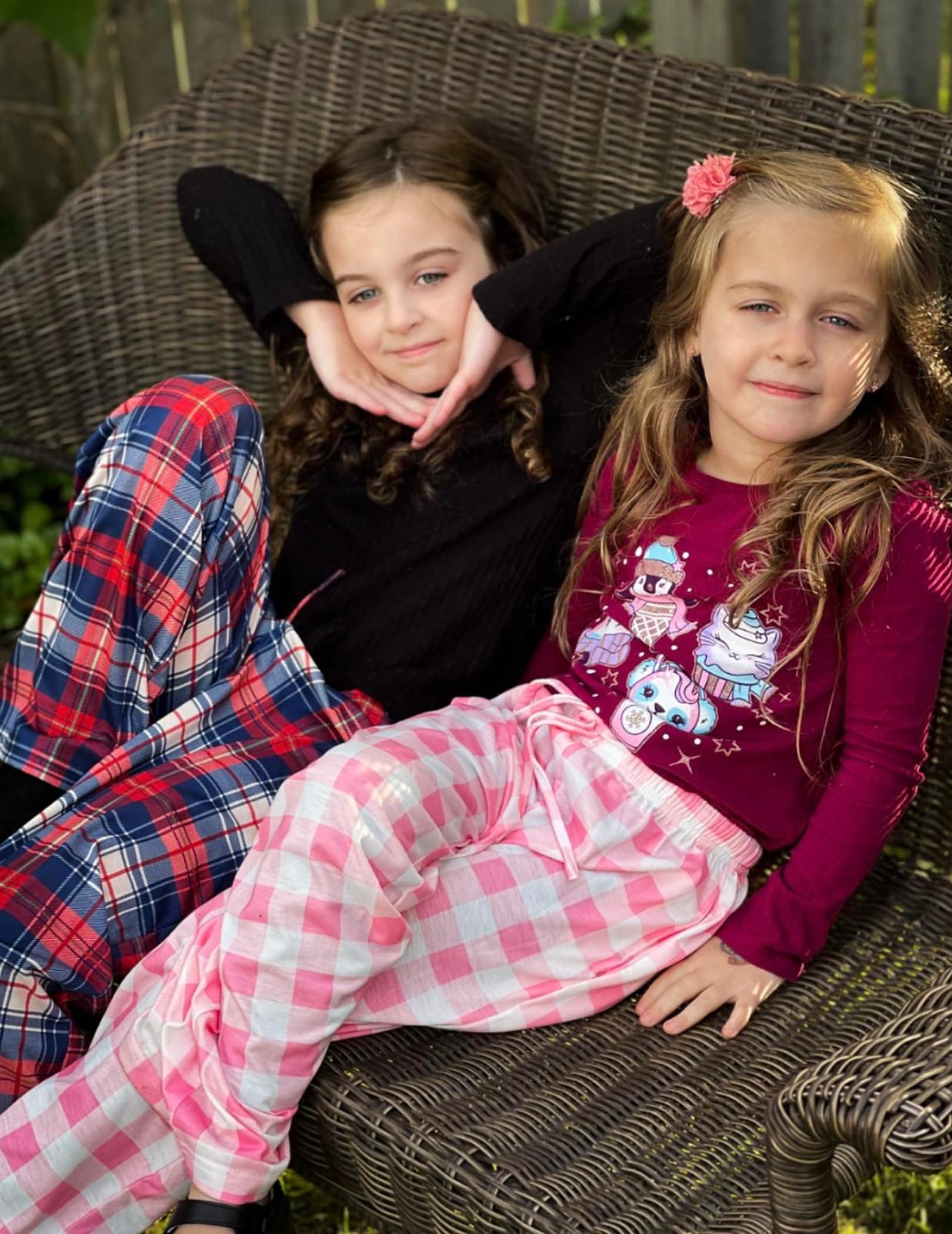 Ekouaer Pantalon de pyjama doux pour fille avec motif imprimé mignon, pantalon long confortable avec 2 poches