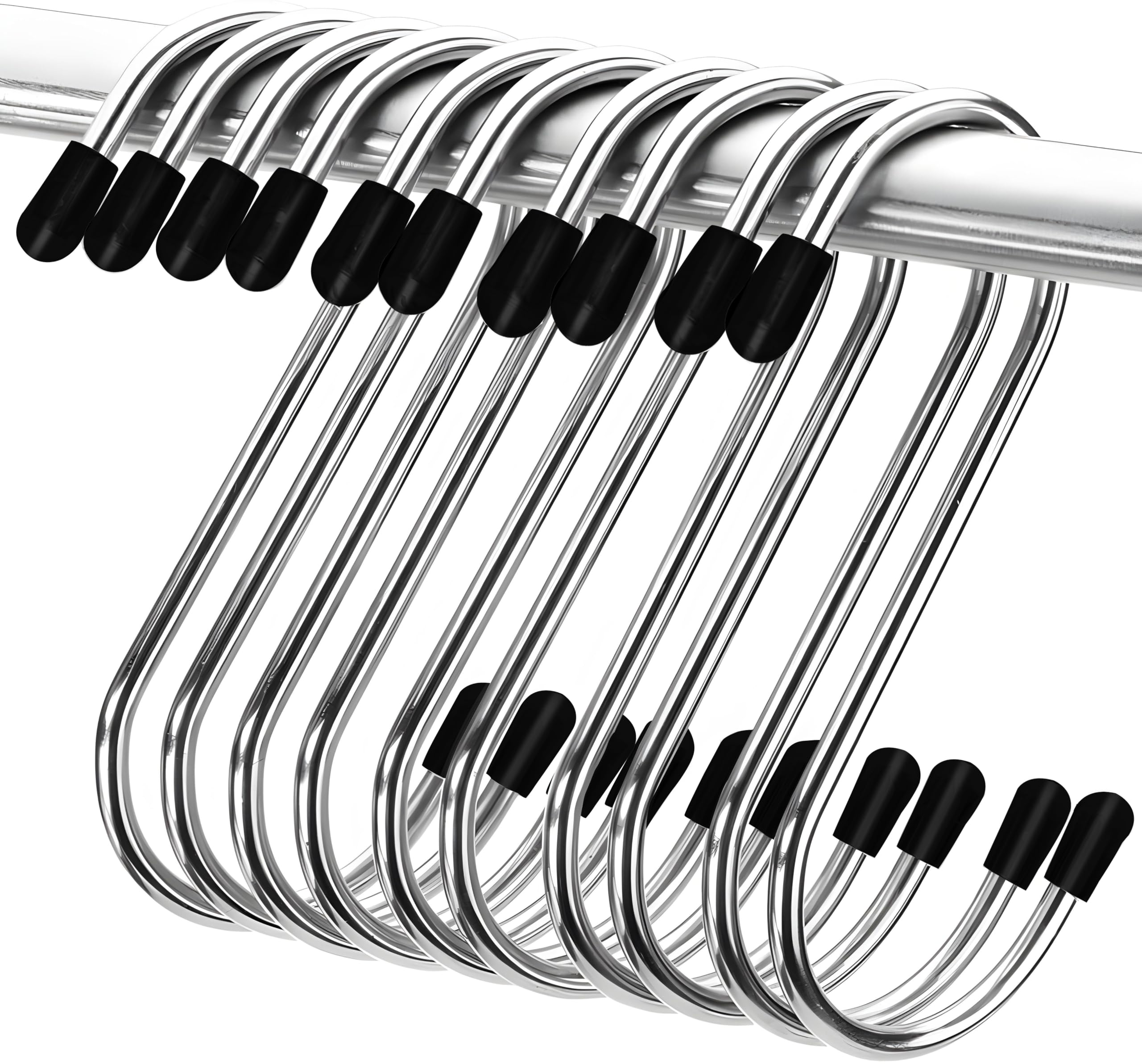 Hooks for Hanging 10 Pcs – Heavy Duty Stainless Steel Hooks for Clothes, 3" Inch Long Extension for Wardrobe Accessory, Utility Organizer for Kitchenware, Workshop, Office, Bathroom & Pots