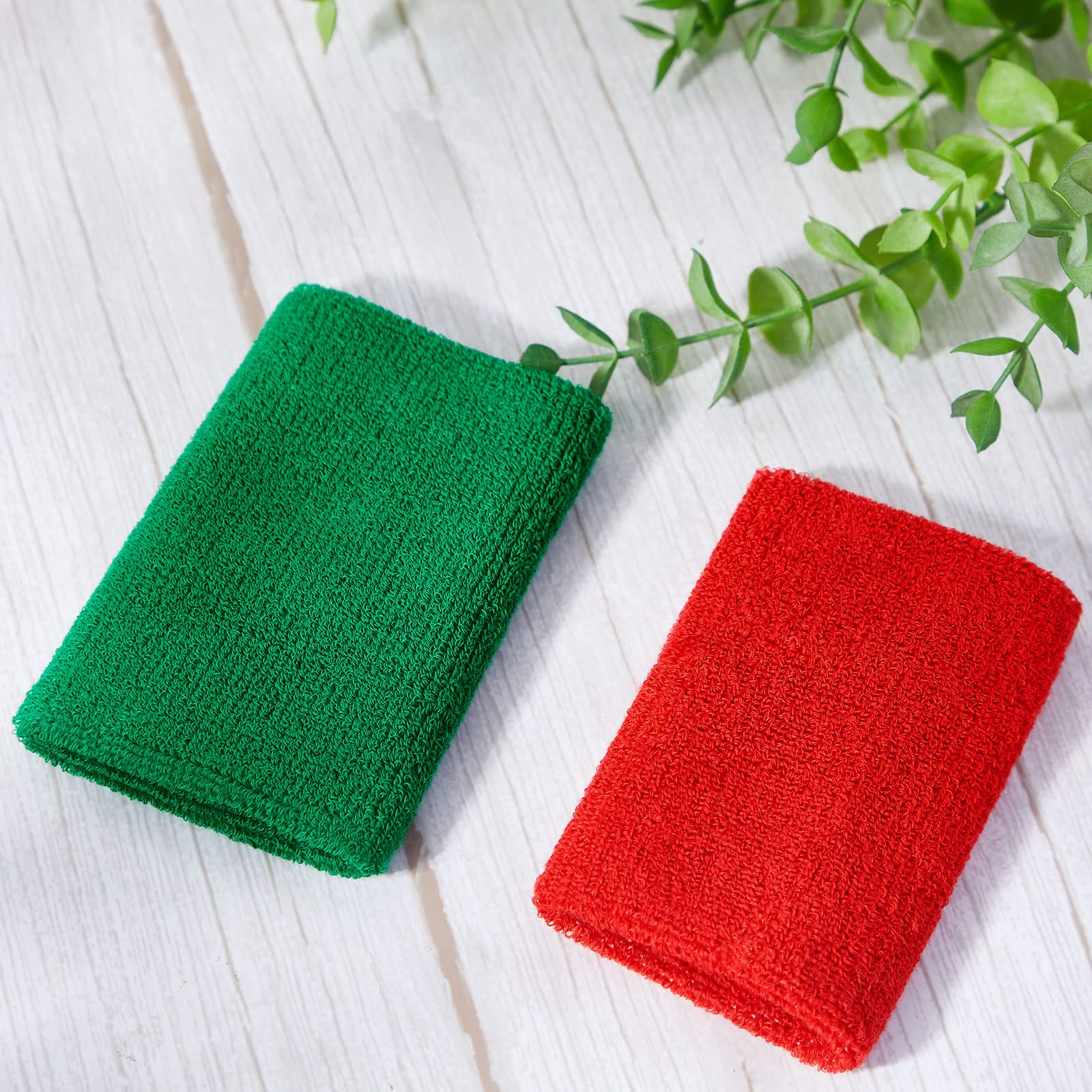 Hungdao 2 Sets Rot Grün Wrestling Arm Bands 12,7 cm Handgelenk Schweißbänder Schiedsrichter Armband für Wrestling Match Schiedsrichter Offizielles Coach Turnier Dual Meet Fußball